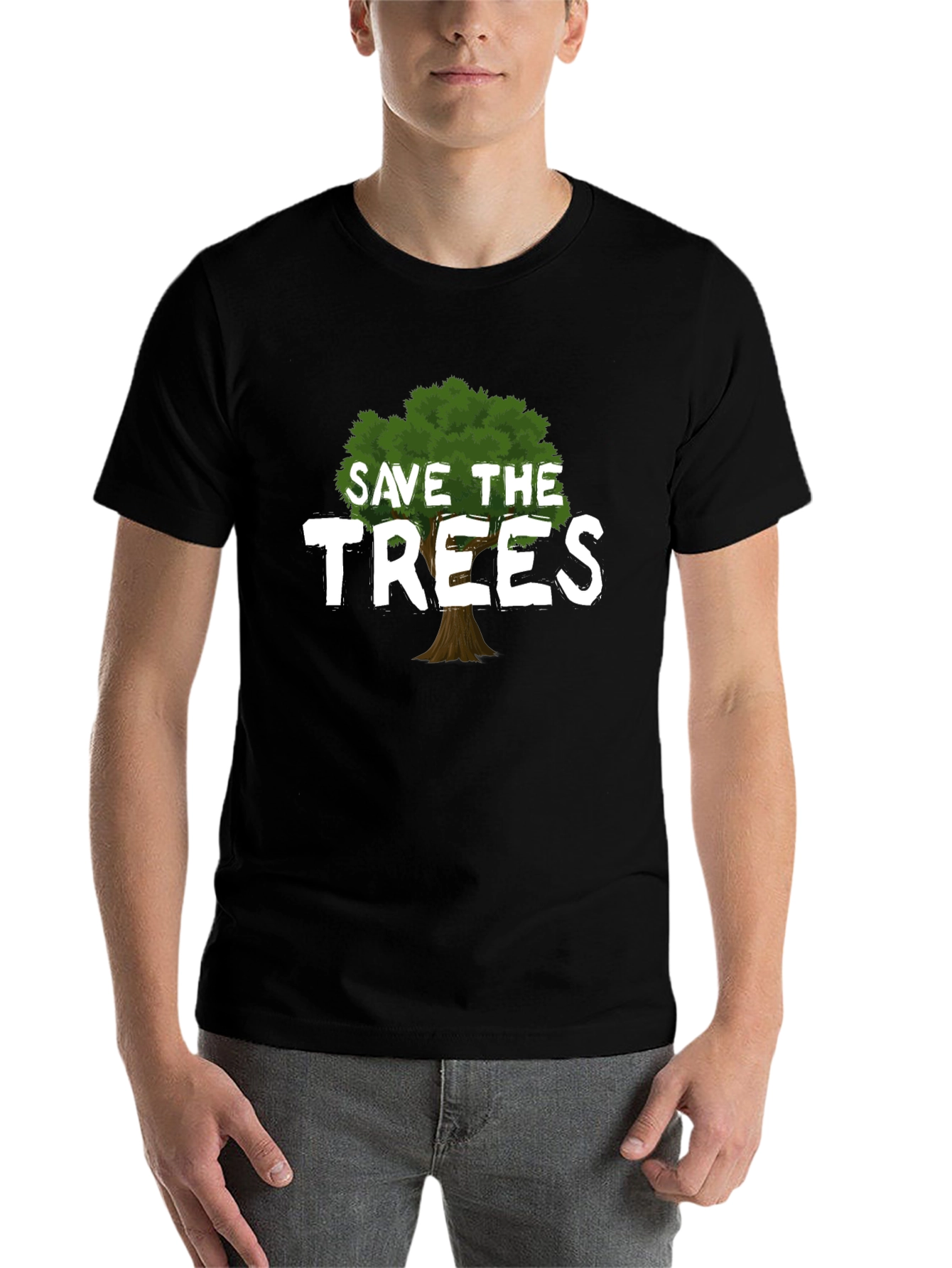 Black Save the Trees Graphic T-Shirt - Eco-Friendly Tee view 7