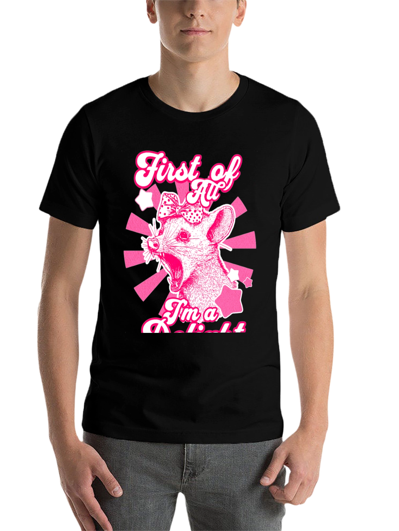 Black First of All, I'm a Rodent T-Shirt view 7