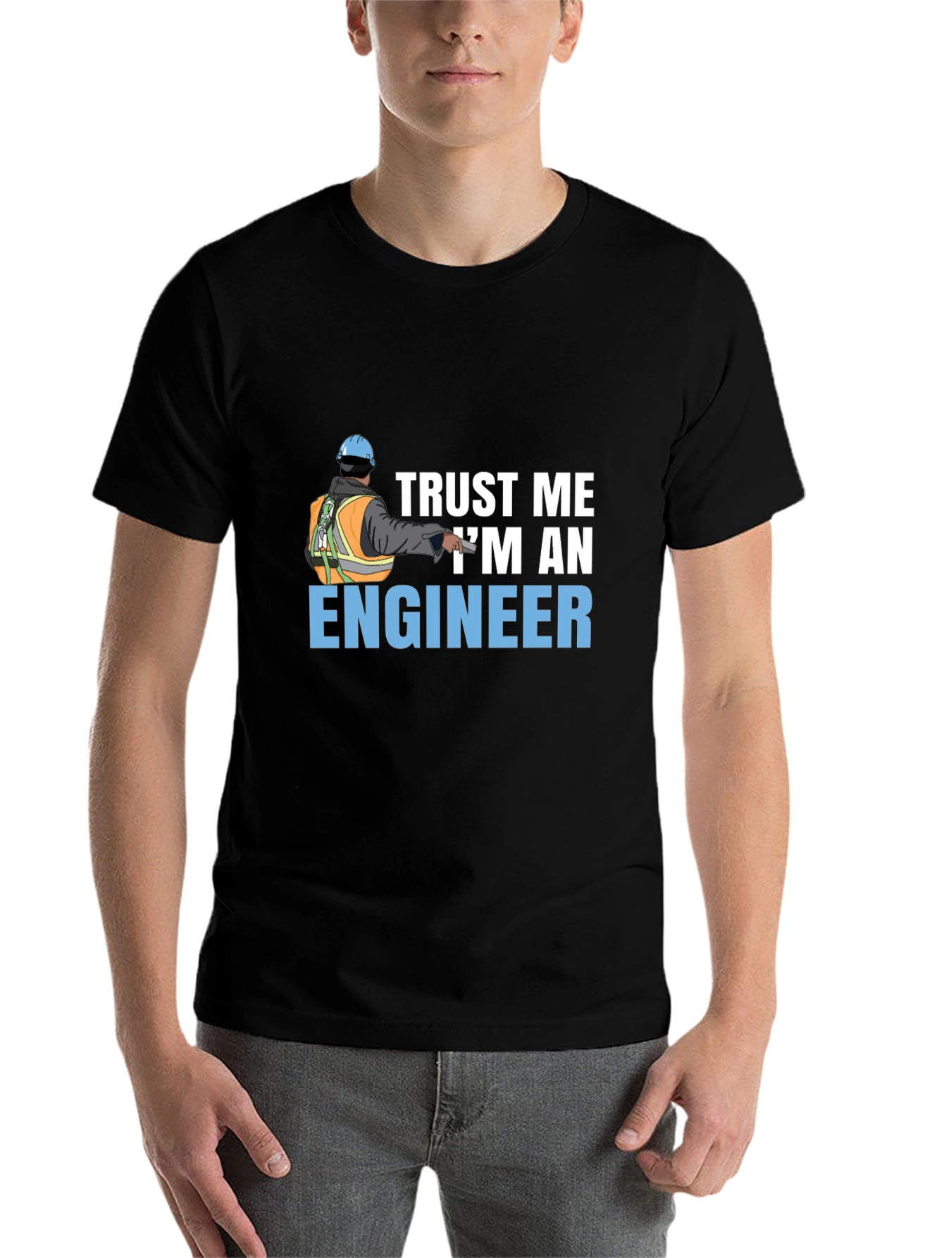 Black Trust Me I'm An Engineer Black T-Shirt view 7