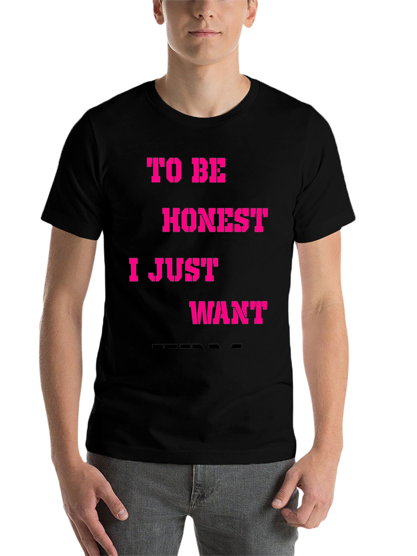 Black Funny "To Be Honest" Graphic Tee - Casual Black T-Shirt view 7