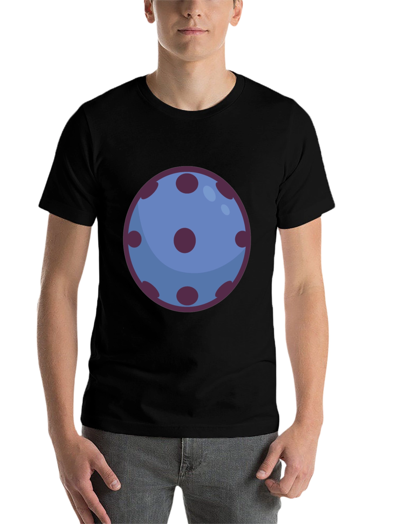 Black Abstract Polka Dot Orb Graphic Tee - Unisex Casual Top view 7