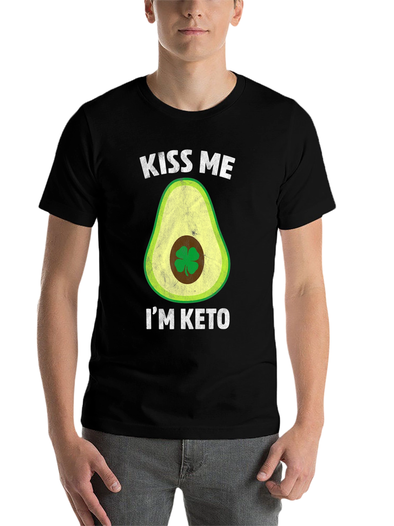 Kiss Me I'm Keto T-Shirt - Avocado Clover Design - 7