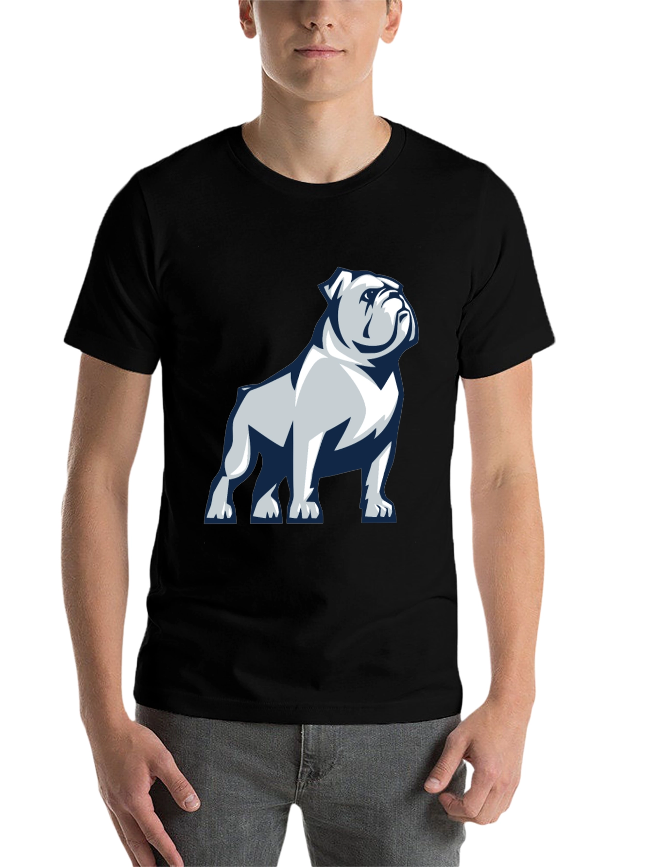 Black Bulldog Graphic Print T-Shirt view 7