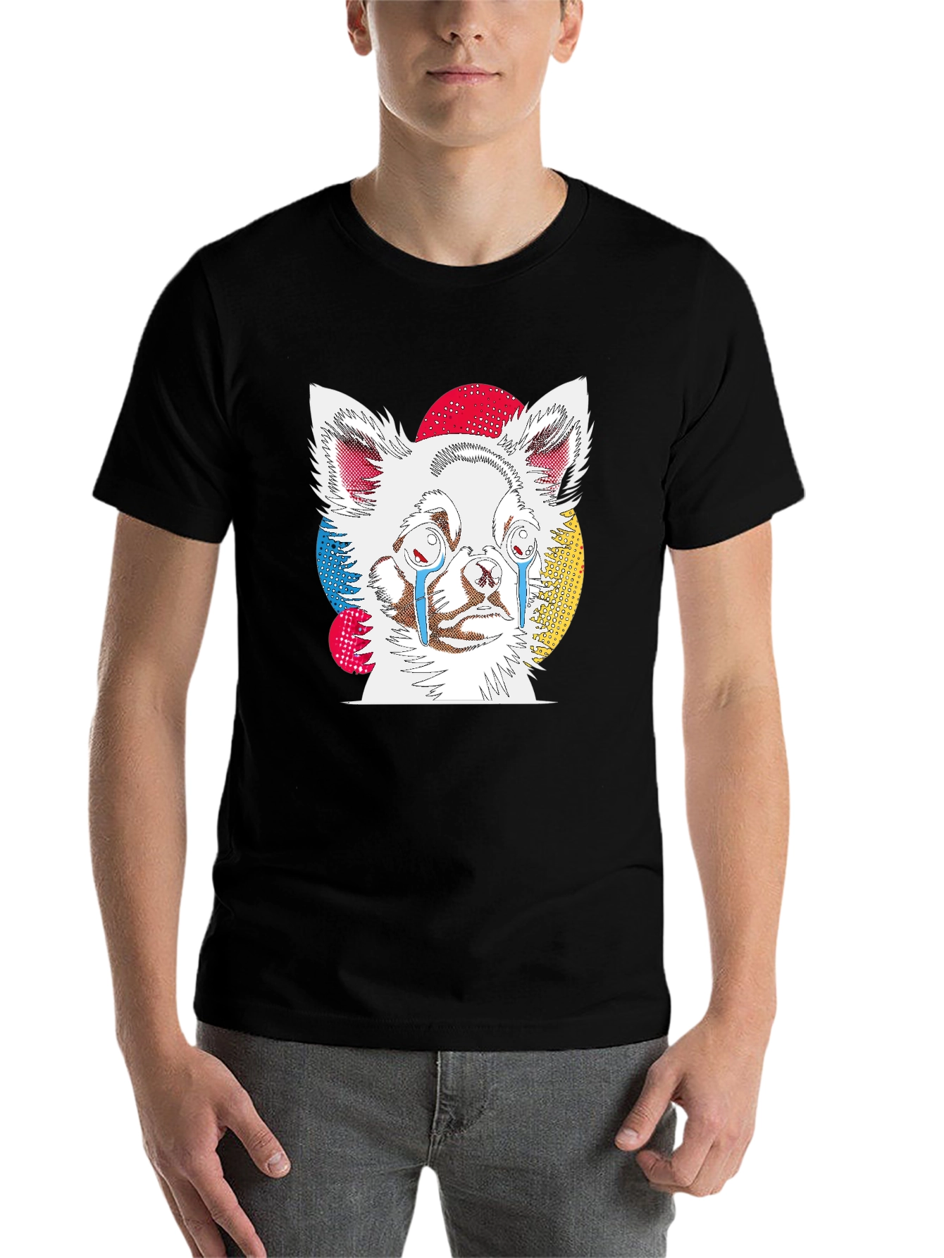 Black Sad Chihuahua Graphic Black T-Shirt view 7