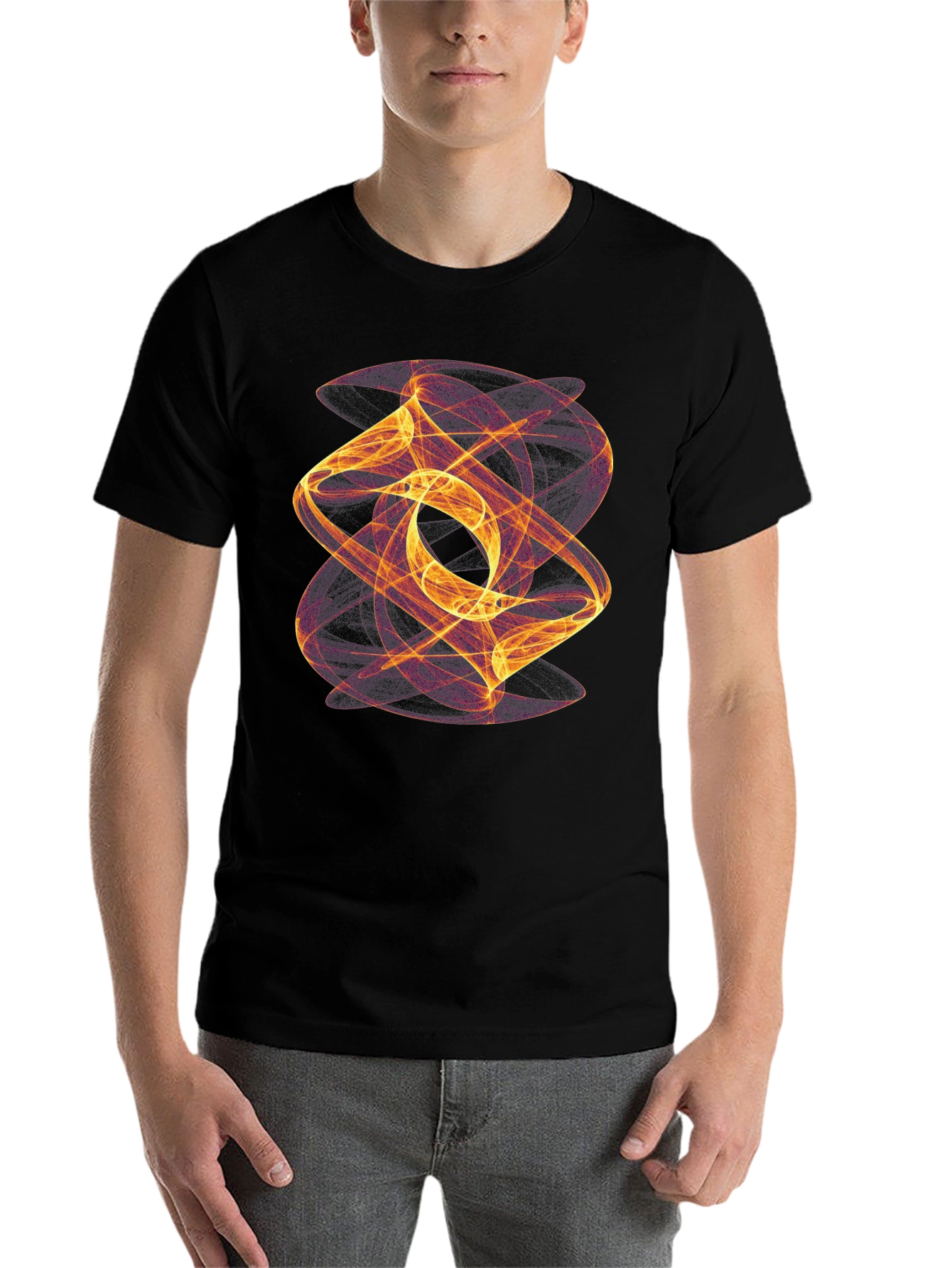 Black Abstract Art Black T-Shirt view 7