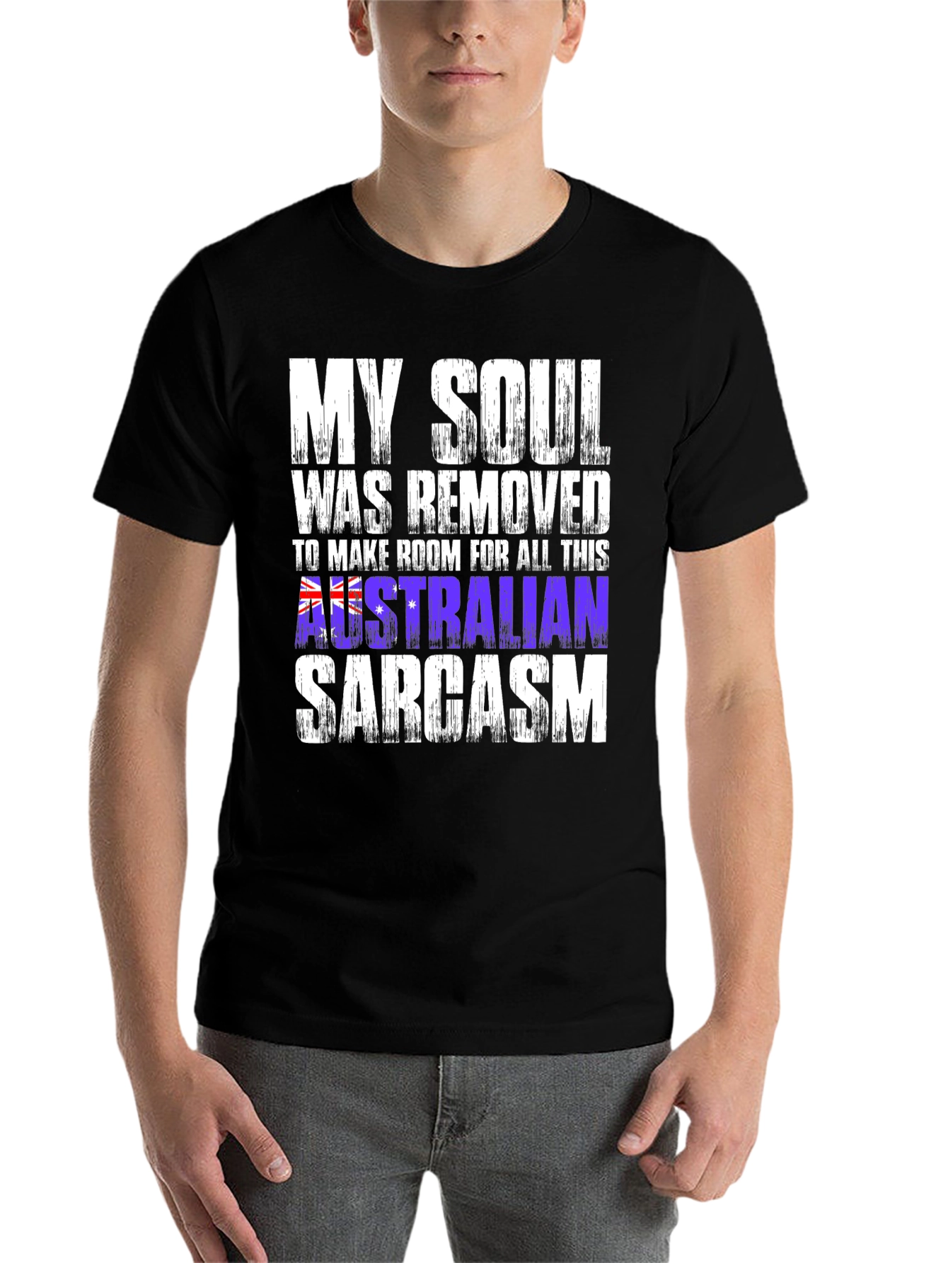 Black Funny Australian Sarcasm T-Shirt view 7