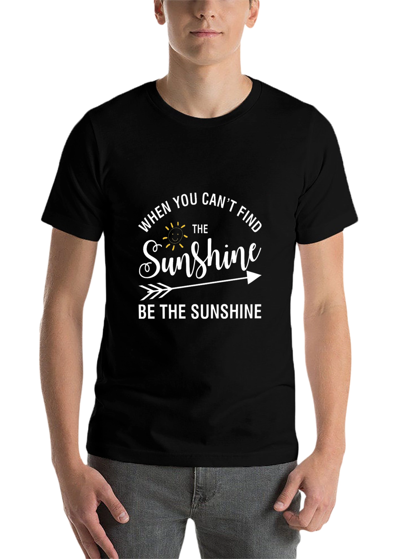 Black Sunshine Graphic Tee - Inspiring Black T-Shirt view 7