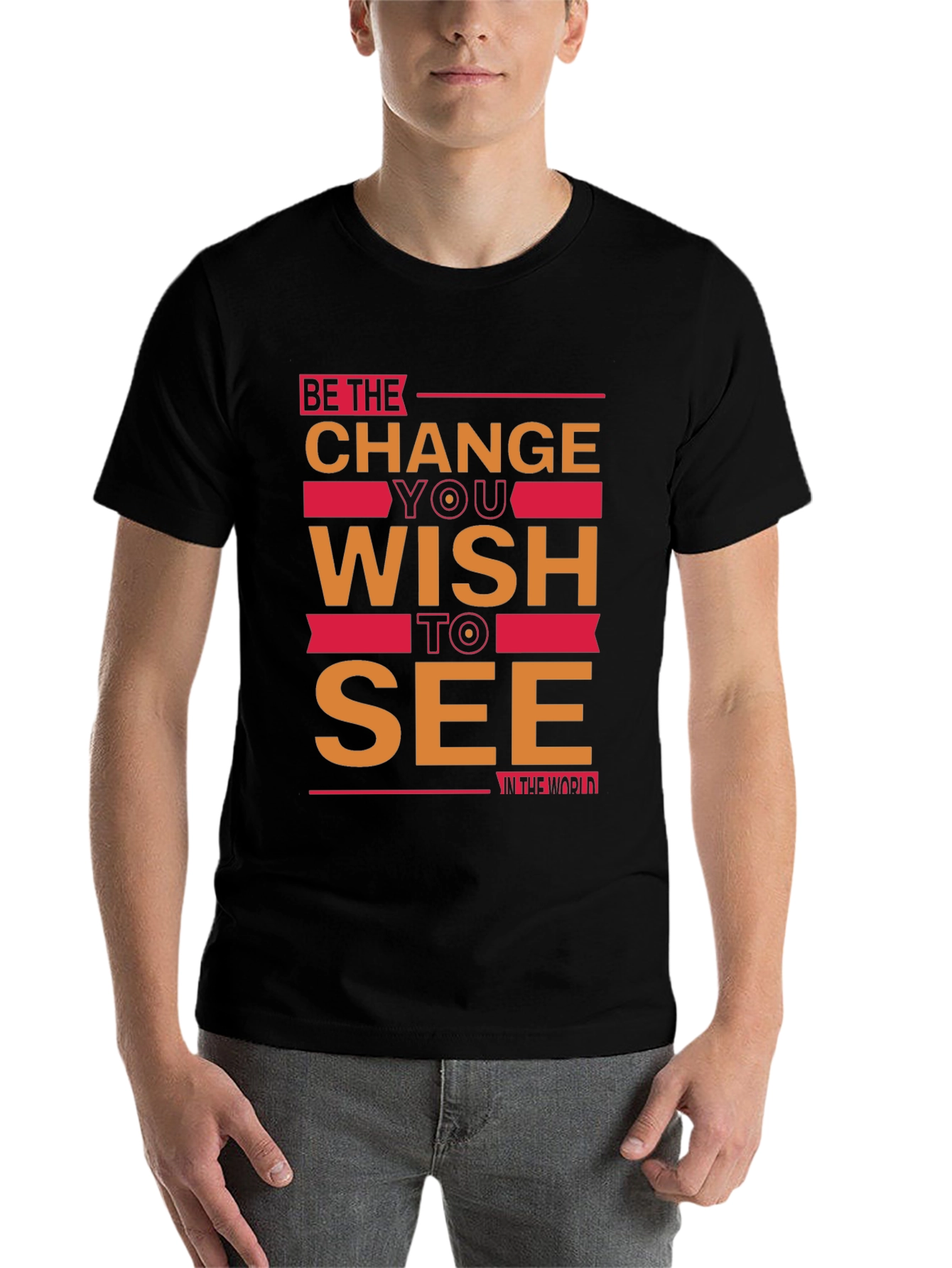 Black Be the Change Graphic Tee - Inspiring Black T-Shirt view 7