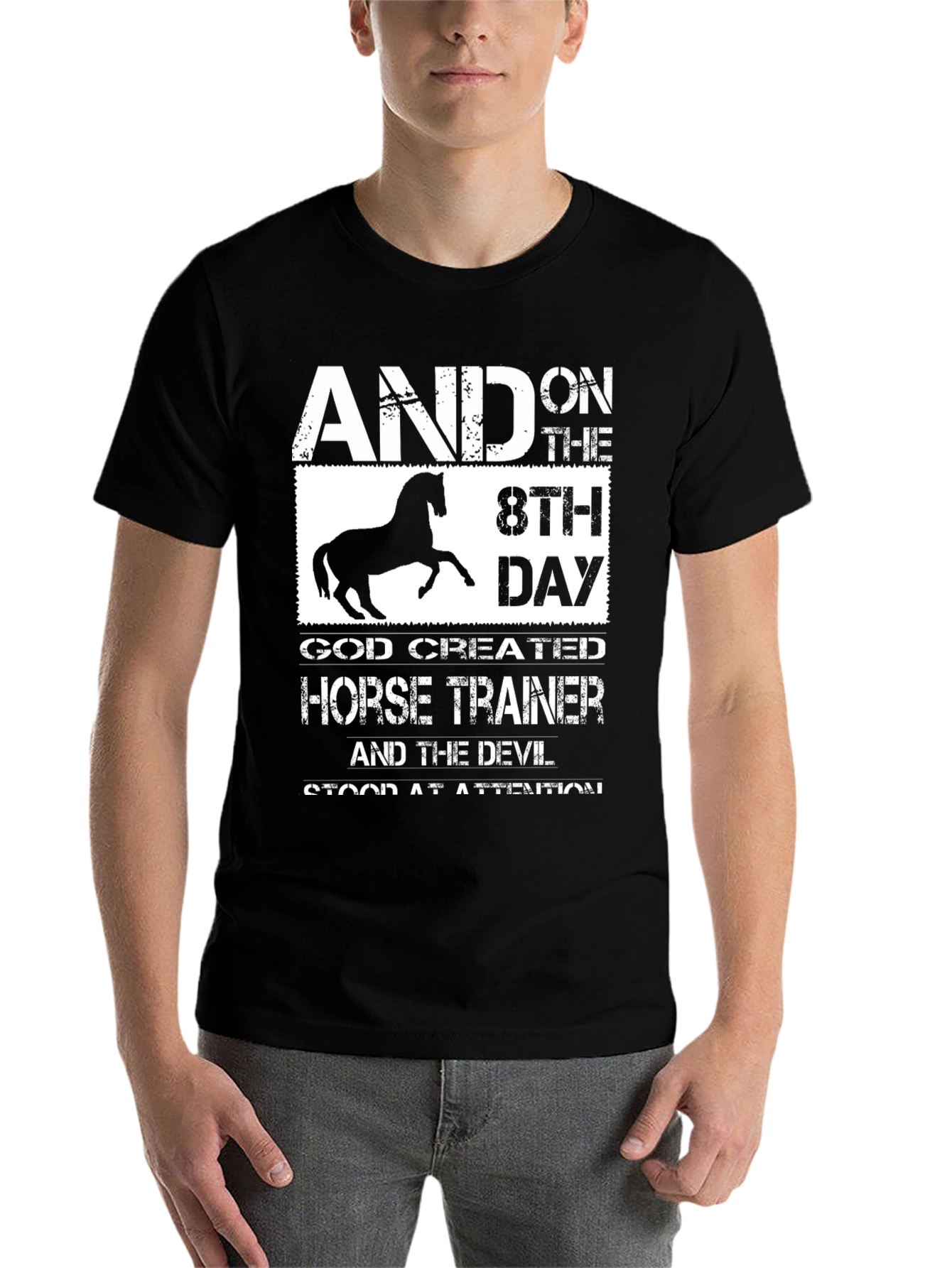 Black Horse Trainer T-Shirt - And On The 8th Day view 7