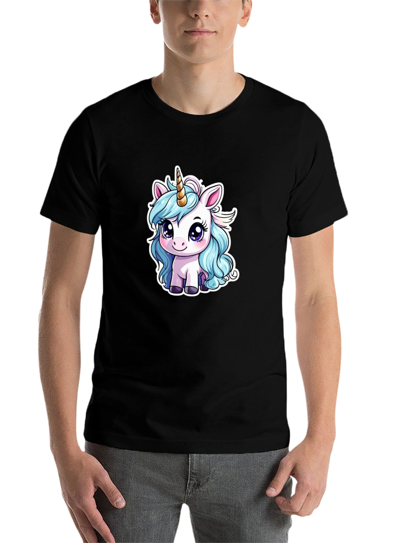 Black Unicorn Graphic Tee - Cute Cartoon Design view 7