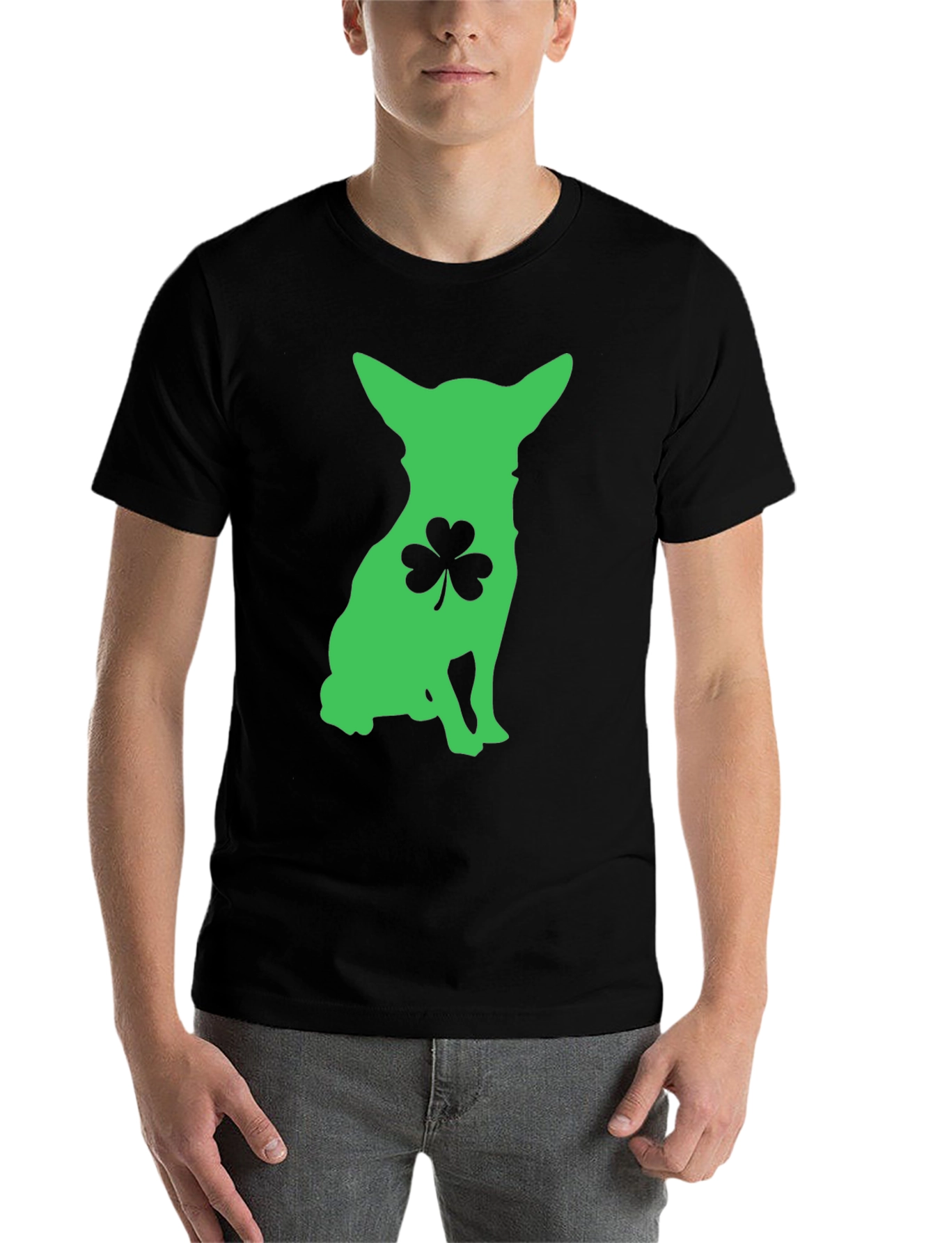 Black St. Patrick's Day Dog T-Shirt view 7