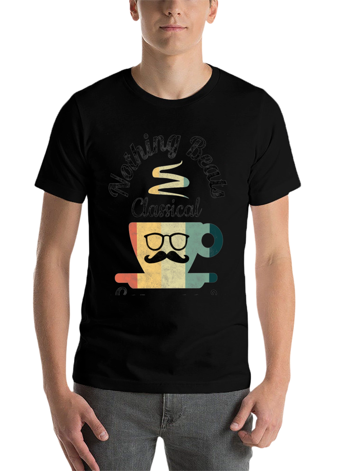 Black Nothing Beats Classical Coffee T-Shirt view 7