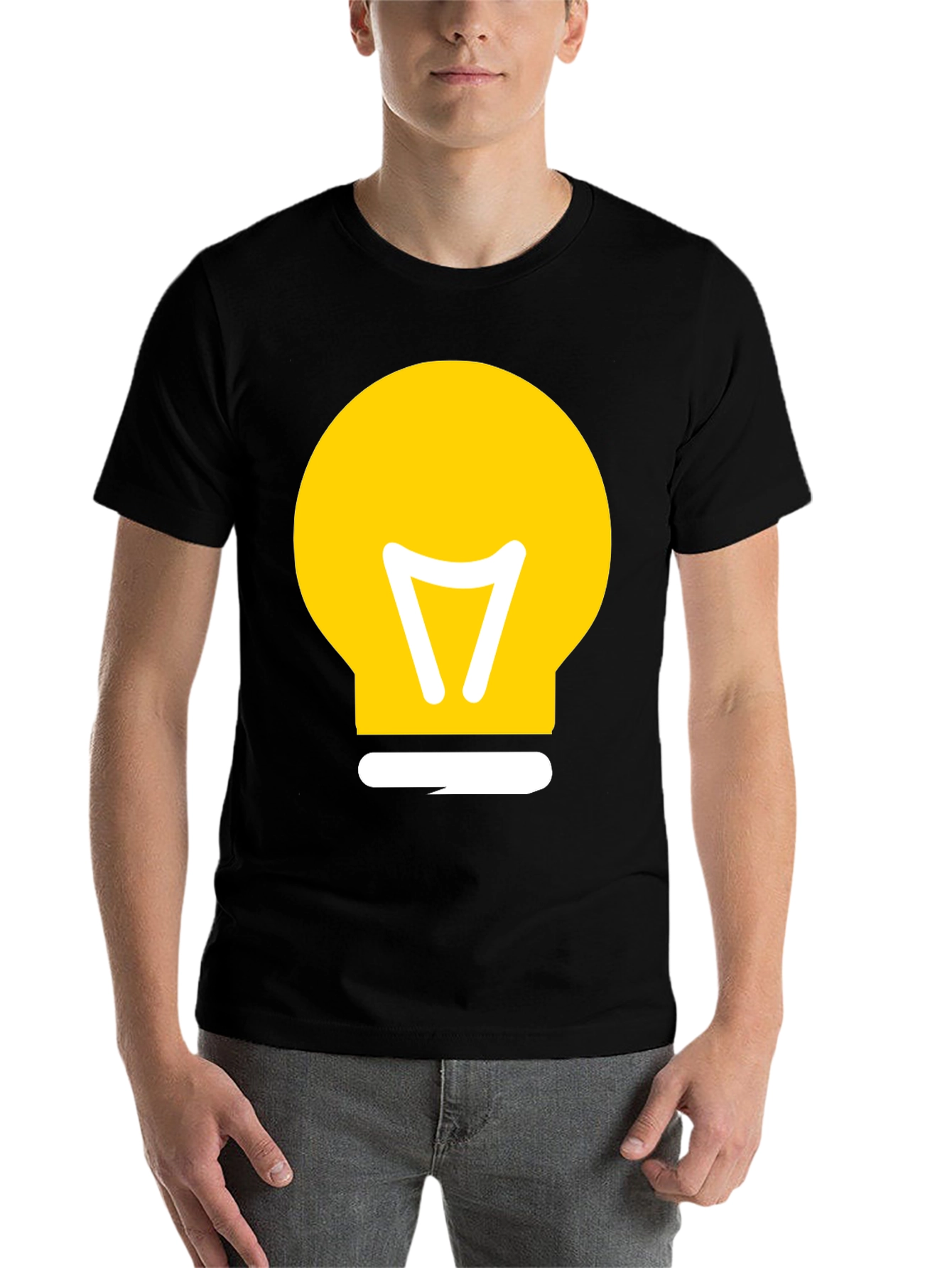 Black Idea Bulb Graphic T-Shirt - Black Cotton Tee view 7