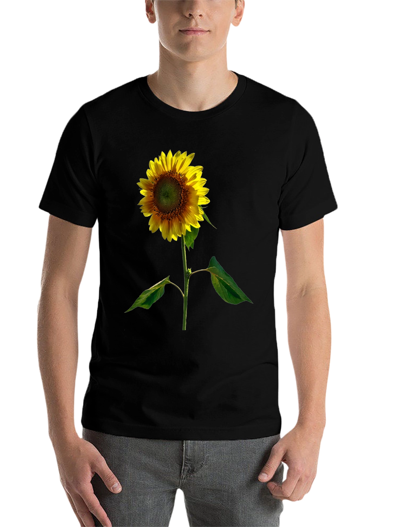 Black Sunflower Graphic Black Tee view 7