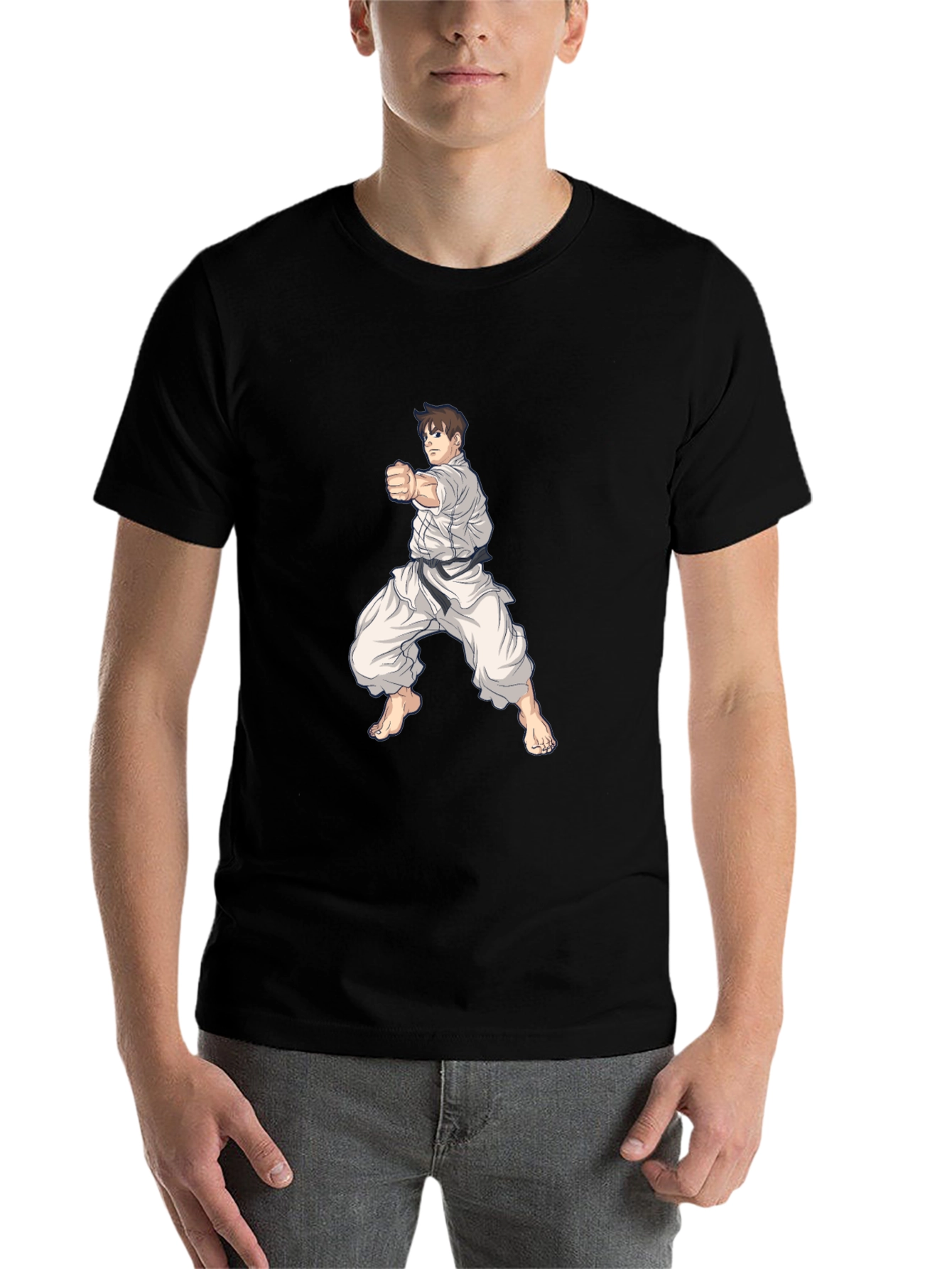 Black Karate Graphic Tee - Martial Arts Style Shirt view 7