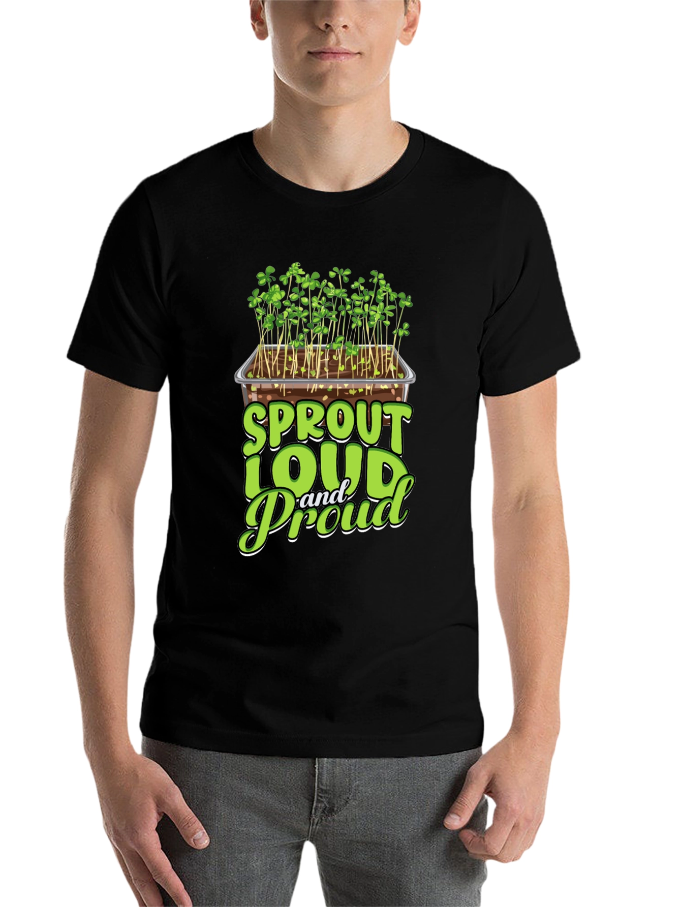 Black Sprout Loud and Proud Graphic T-Shirt view 7
