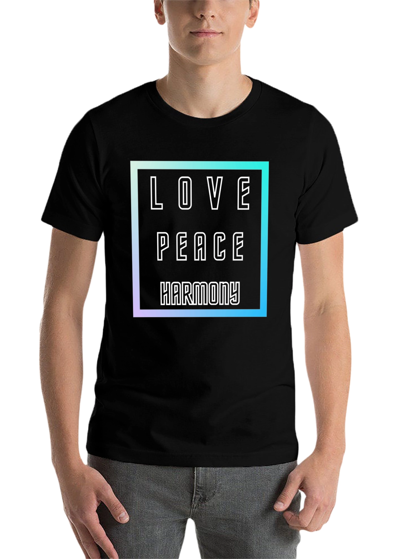 Black Love Peace Harmony Graphic T-Shirt - Stylish and Comfortable view 7