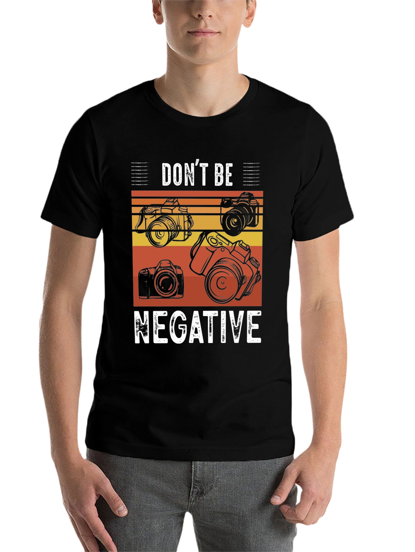 Black Don't Be Negative Camera Graphic Tee view 7