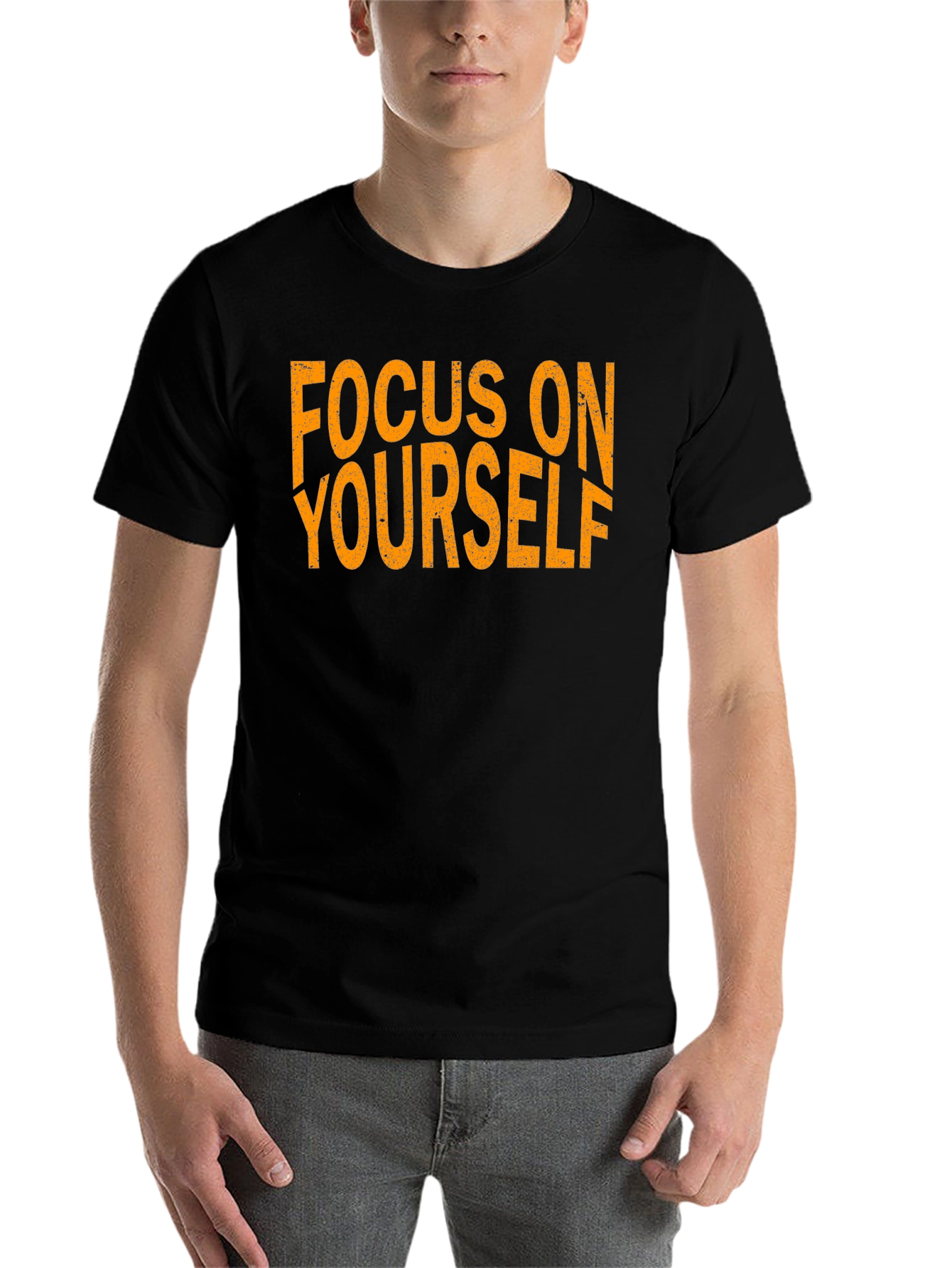 Black Focus On Yourself Black T-Shirt view 7