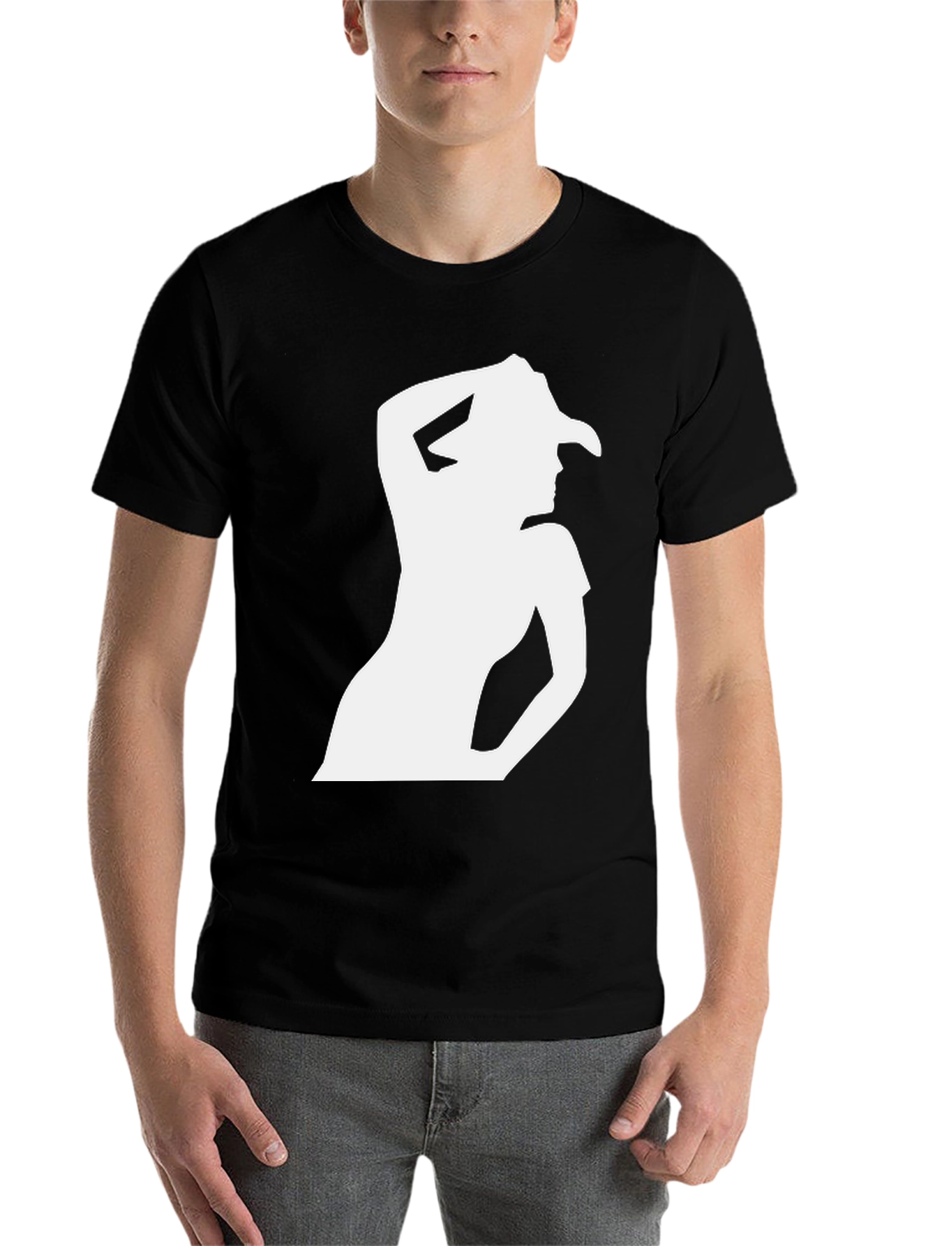 Black Cowgirl Silhouette Graphic Tee - Black view 7