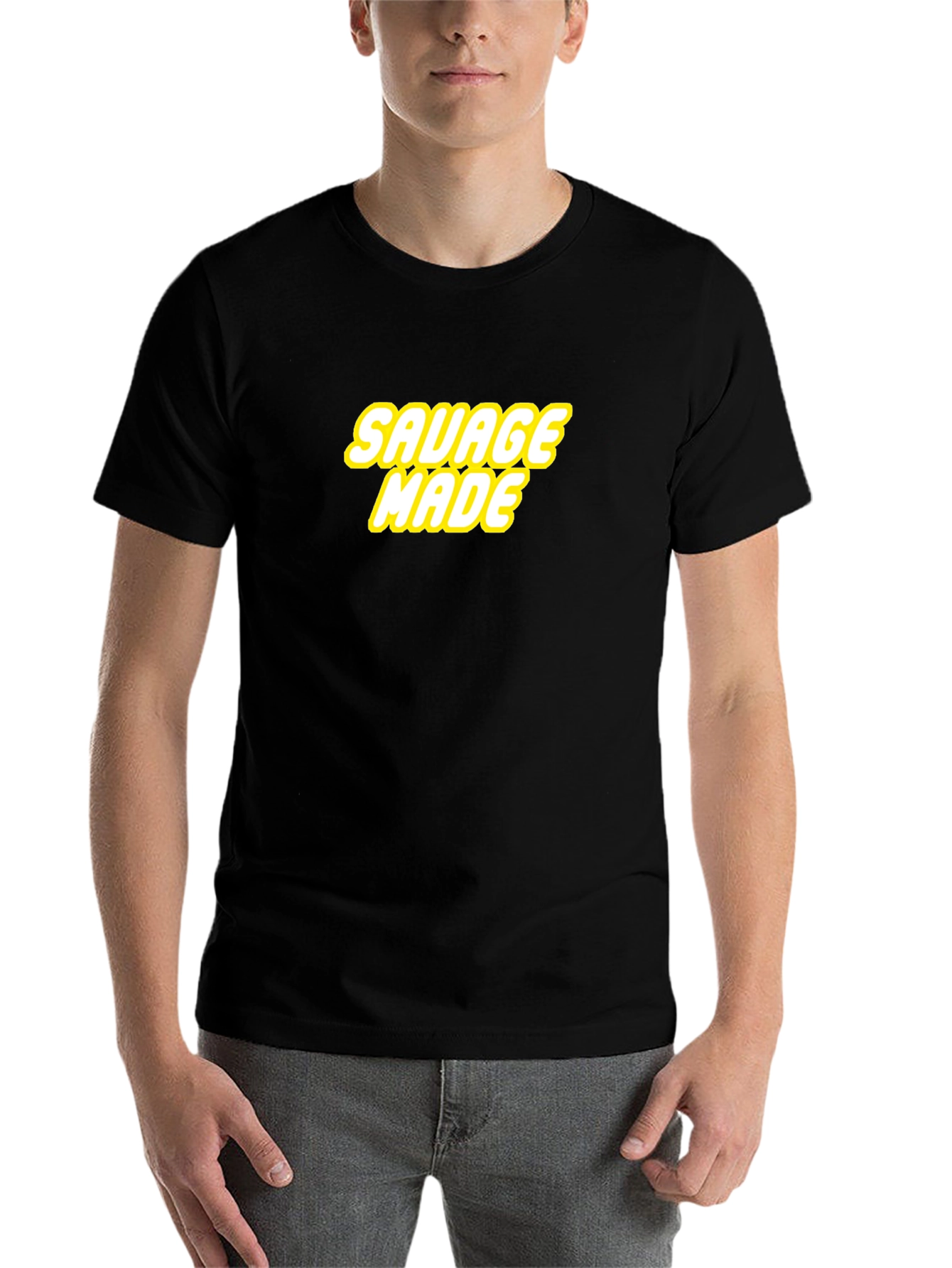 Black Savage Made Graphic Tee - Bold Statement Shirt view 7