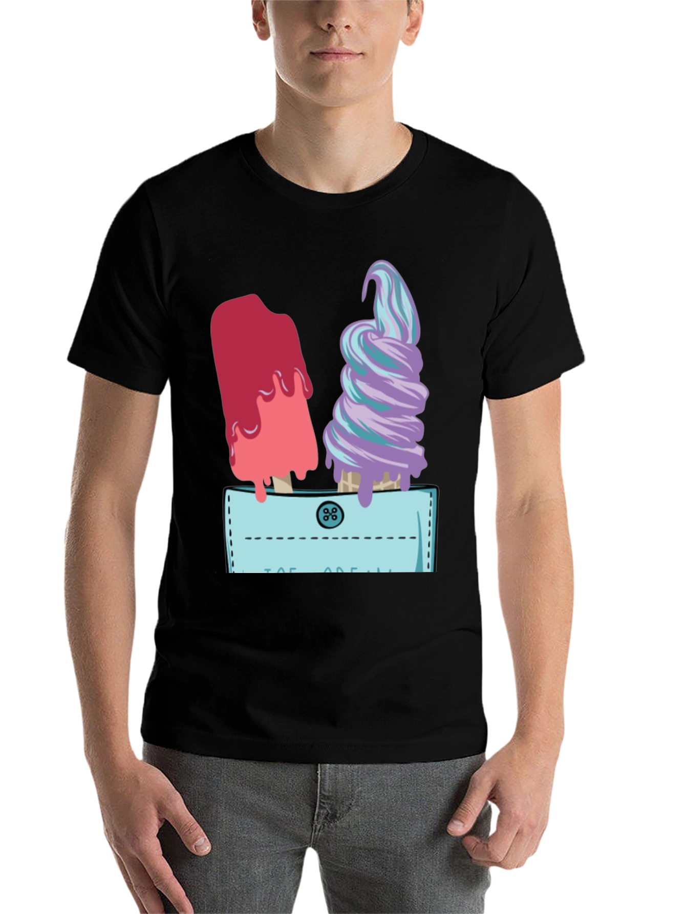 Black Ice Cream Pocket Graphic Tee view 7