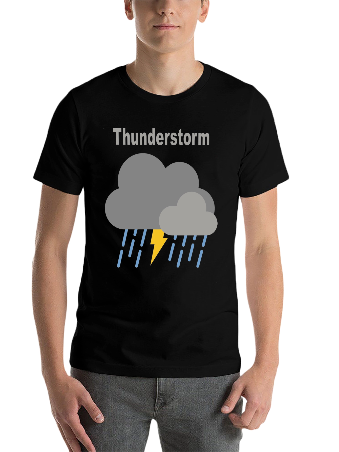 Black Thunderstorm Graphic T-Shirt - Weather Tee view 7