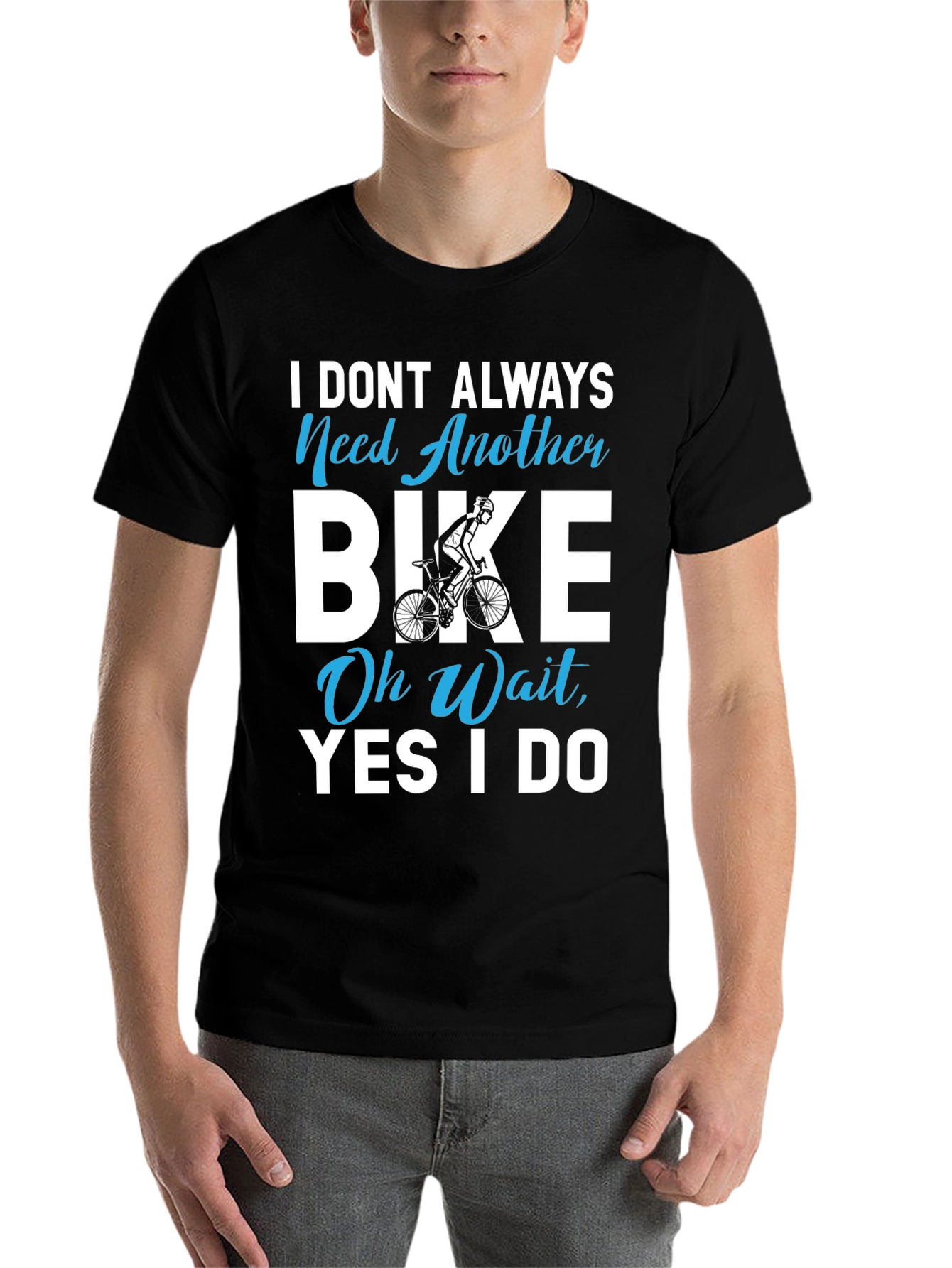 Black I Don't Always Need Another Bike T-Shirt view 7