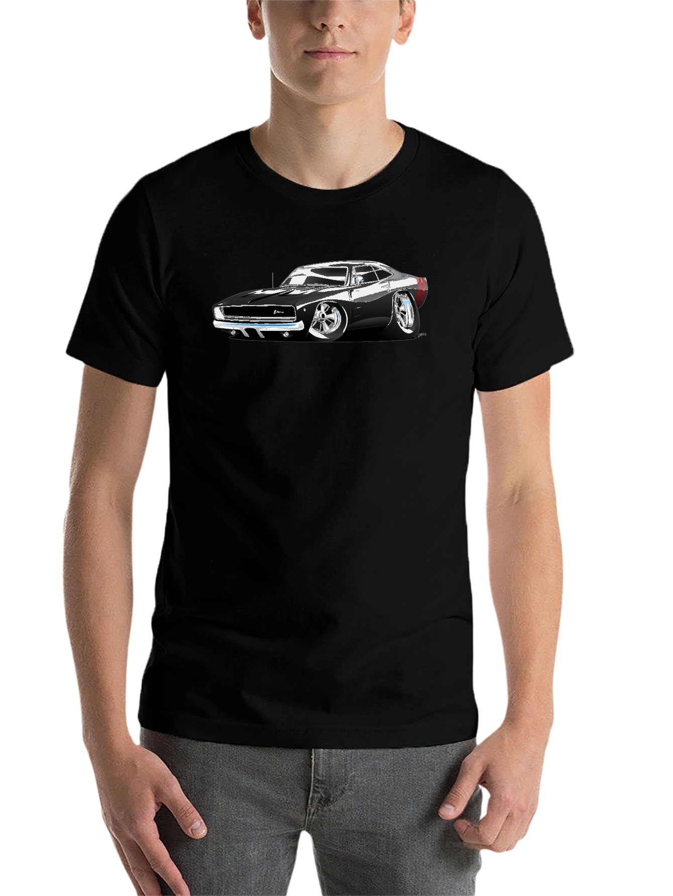 Black Classic Car Graphic T-Shirt - Black view 7