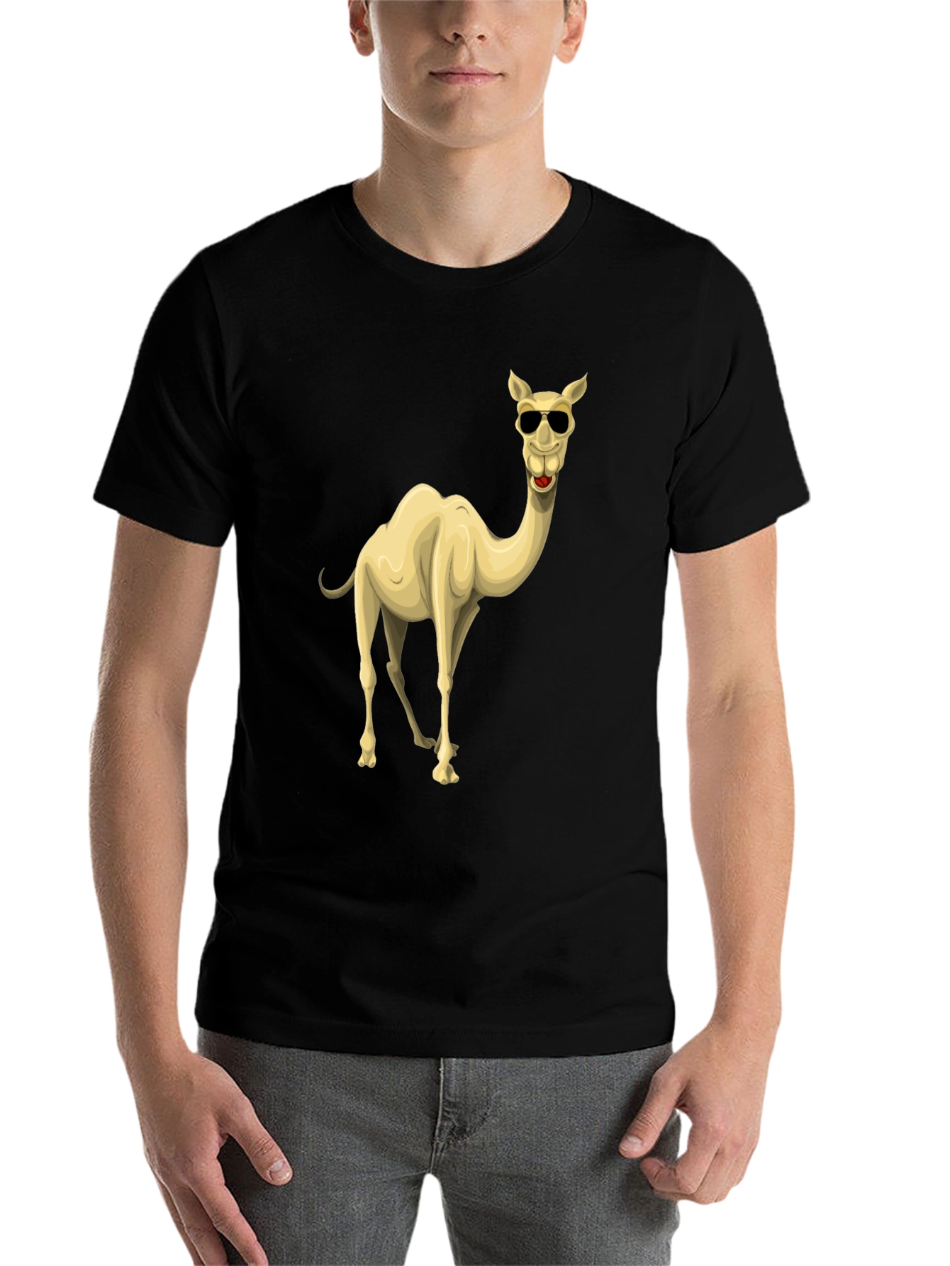 Black Cool Camel Black Graphic T-Shirt view 7