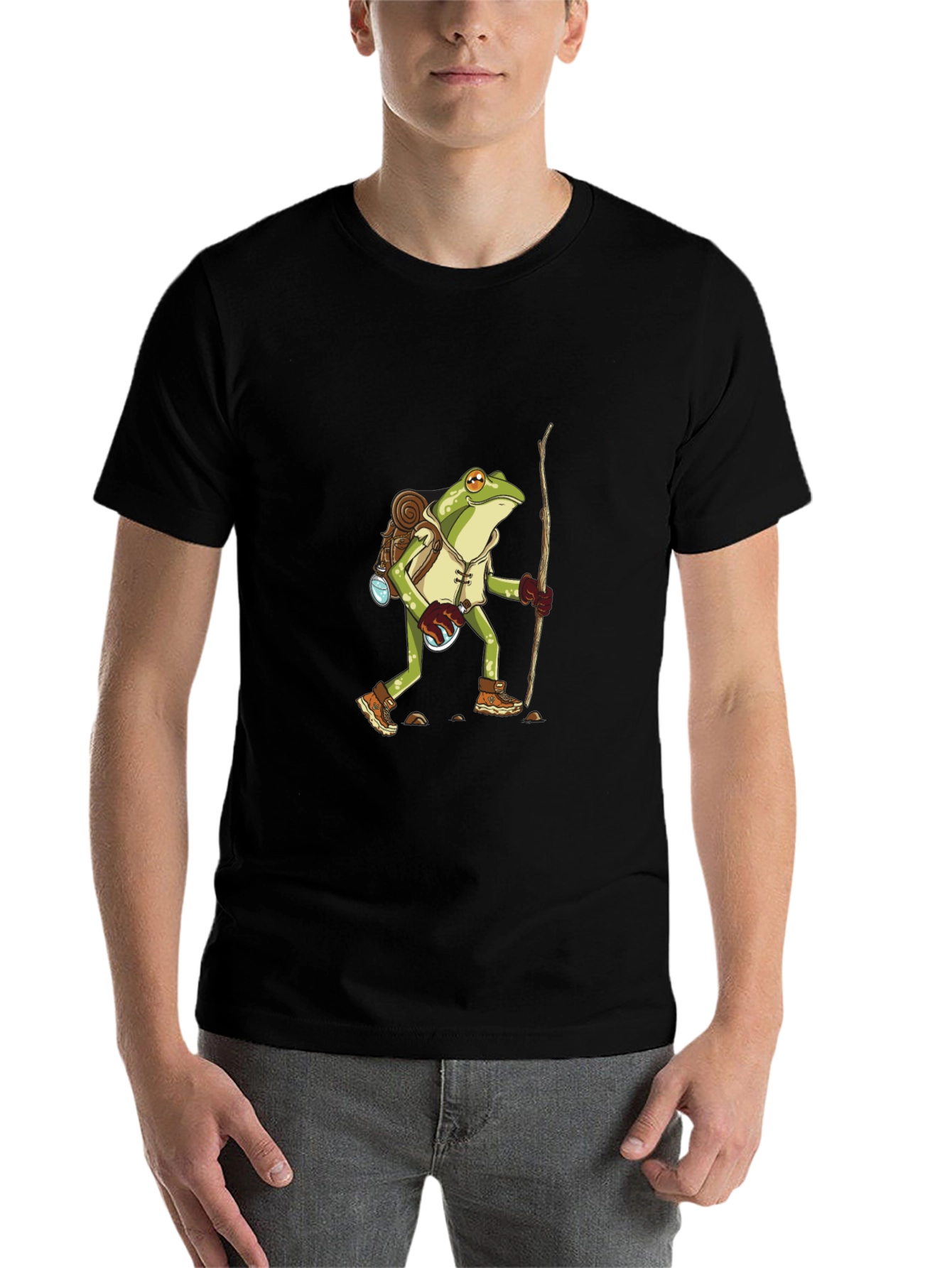 Black Frog Hiker T-Shirt - Nature Adventure Tee view 7