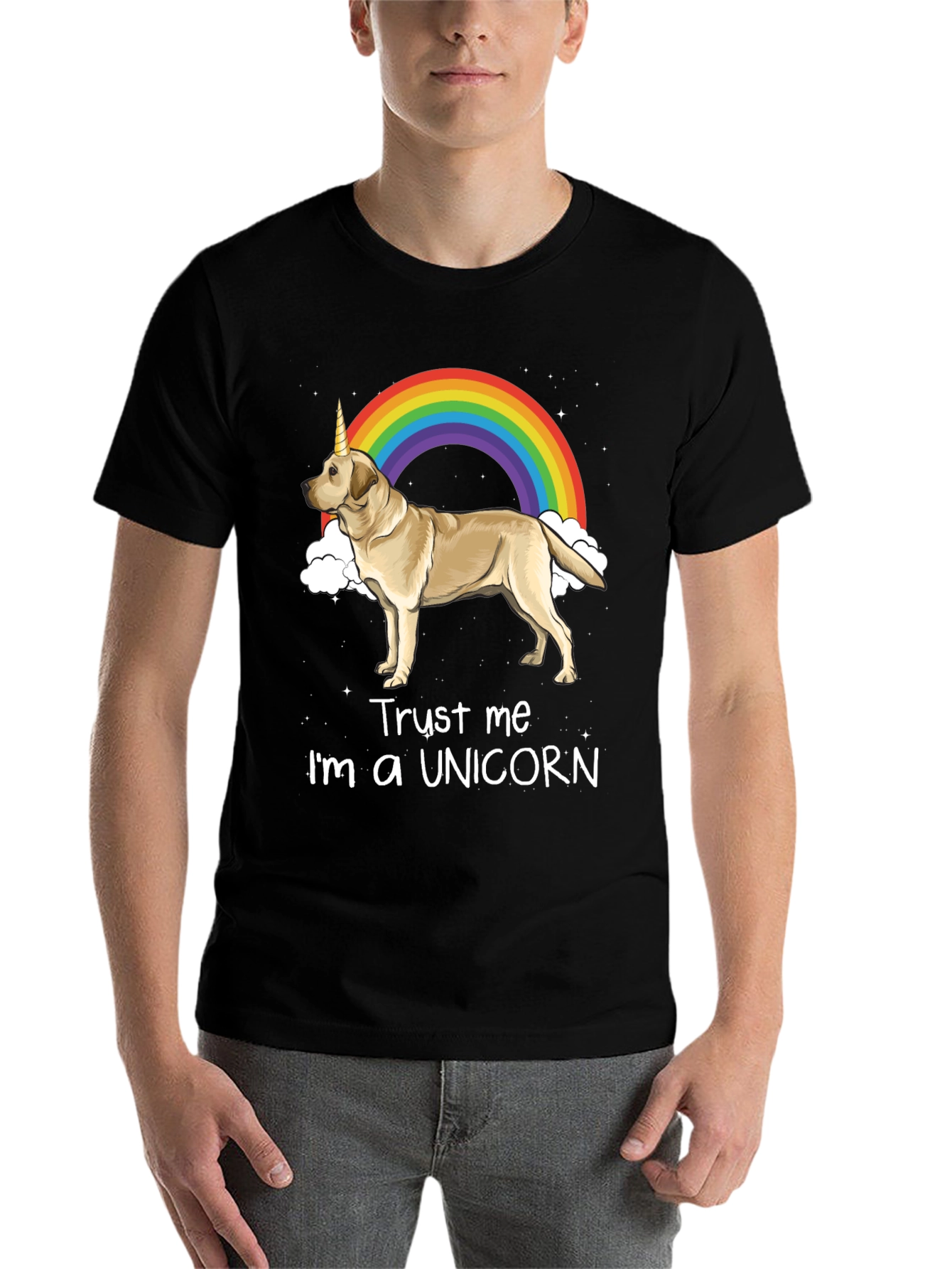 Black Unicorn Dog T-Shirt - Trust Me, I'm a Unicorn! view 7