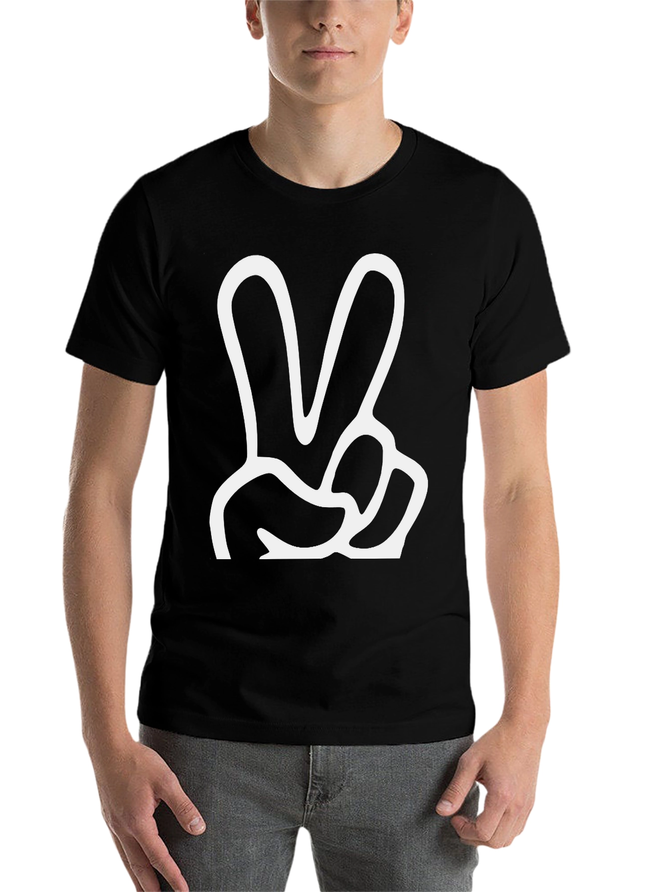 Black Peace Sign Graphic Tee - Classic Comfort view 7