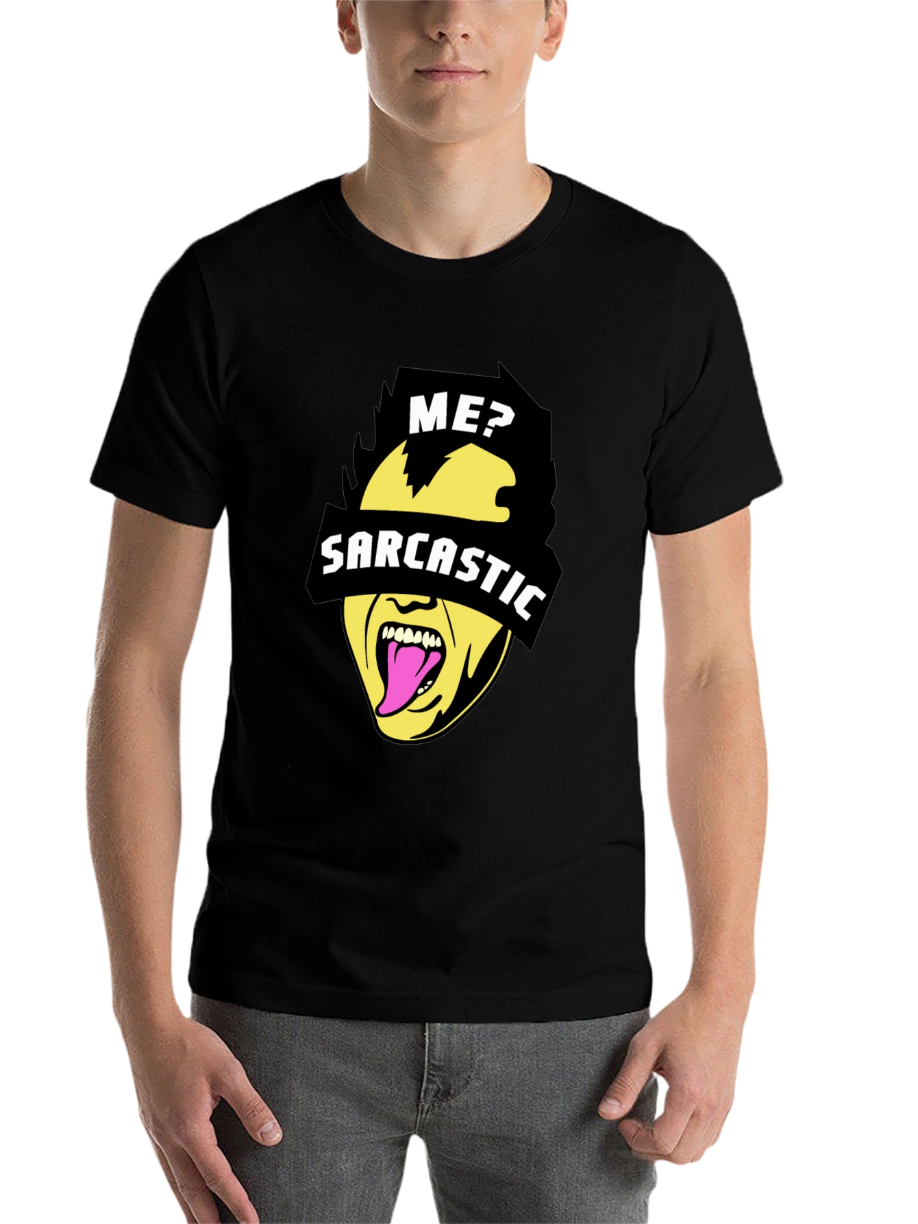 Black Sarcastic Graphic Tee - Black Novelty Humor T-Shirt view 7