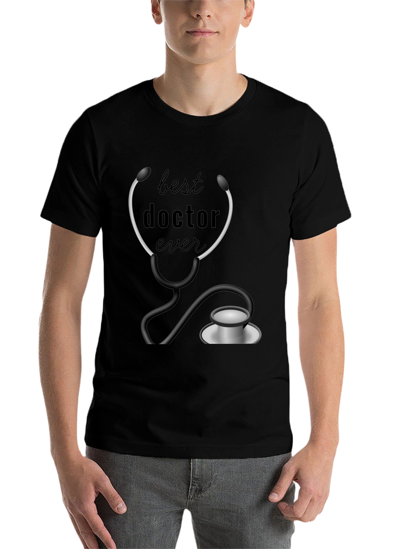 Black Best Doctor Ever Black T-Shirt Graphic Tee view 7