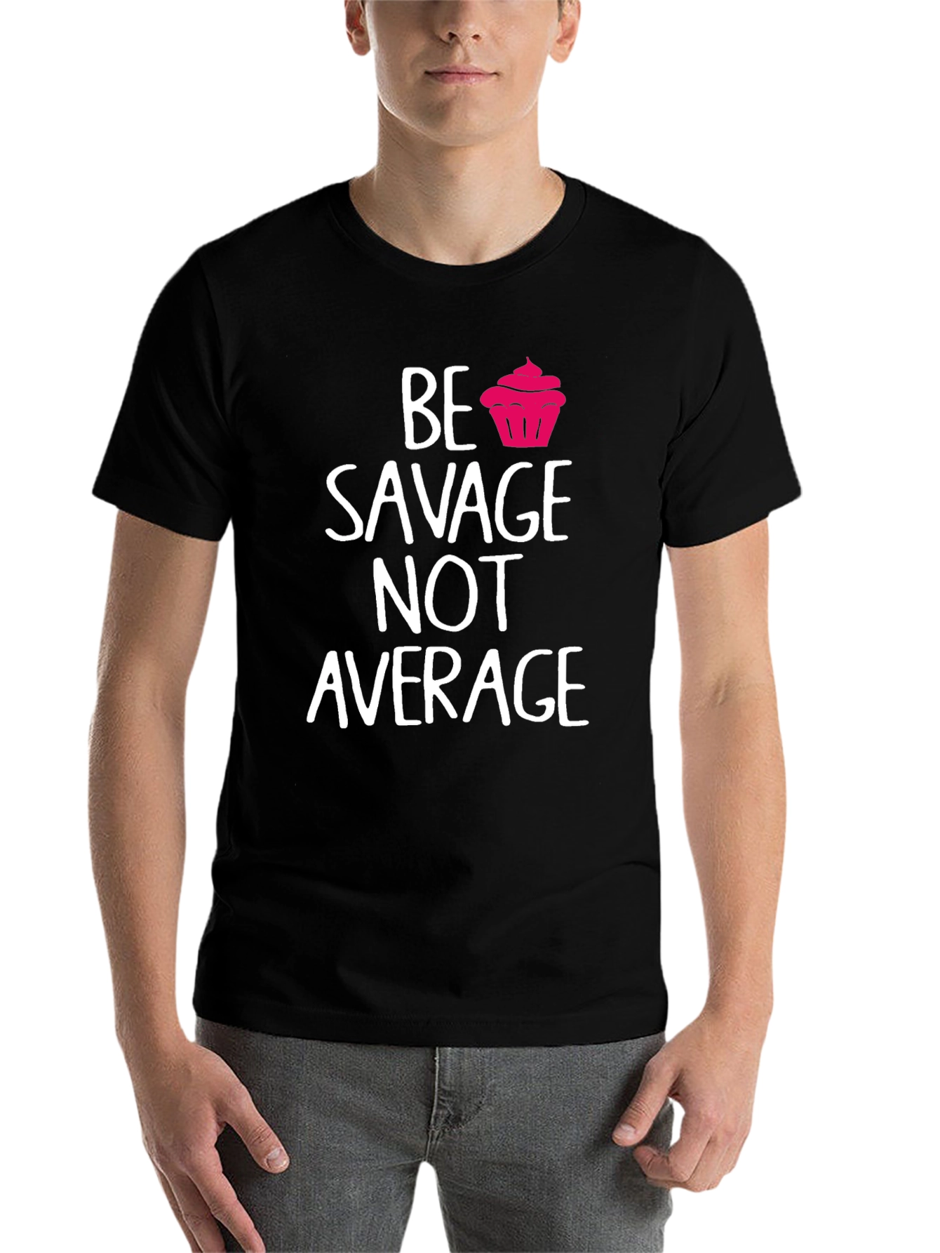 Black Be Savage Not Average Graphic Tee view 7