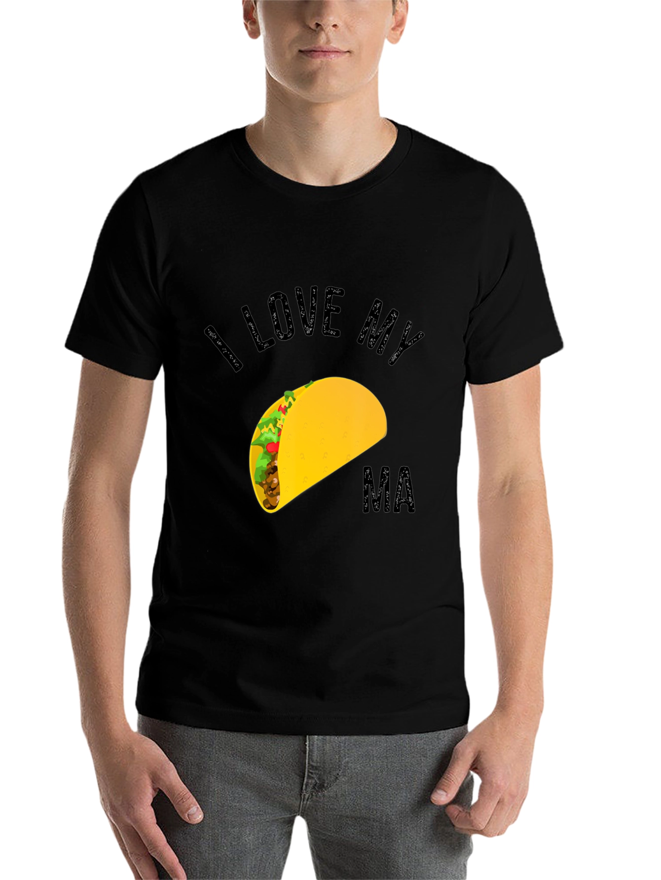 Black I Love My Ma Taco Graphic Tee view 7
