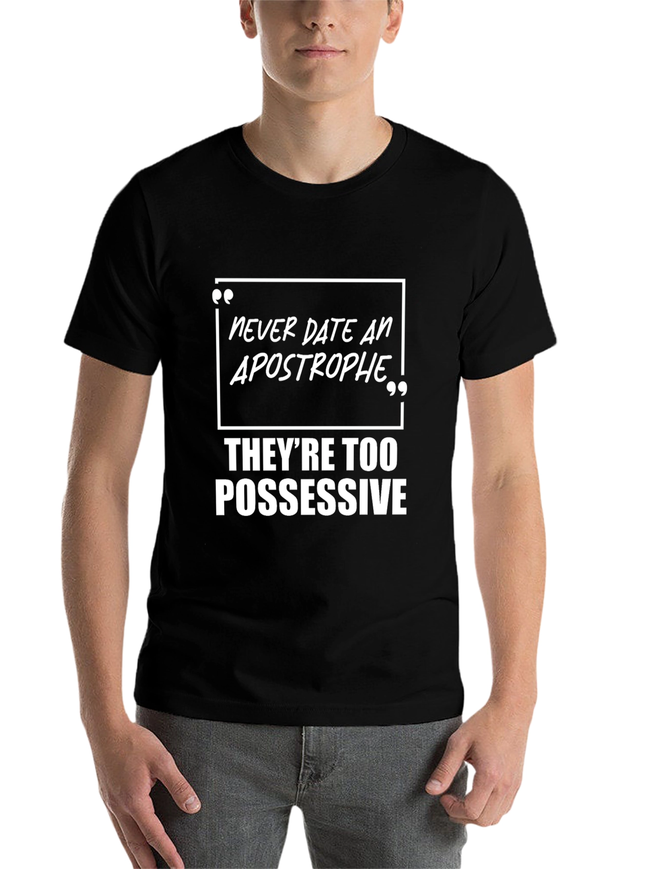 Black Funny Apostrophe Pun T-Shirt - Possessive Grammar Joke Tee view 7