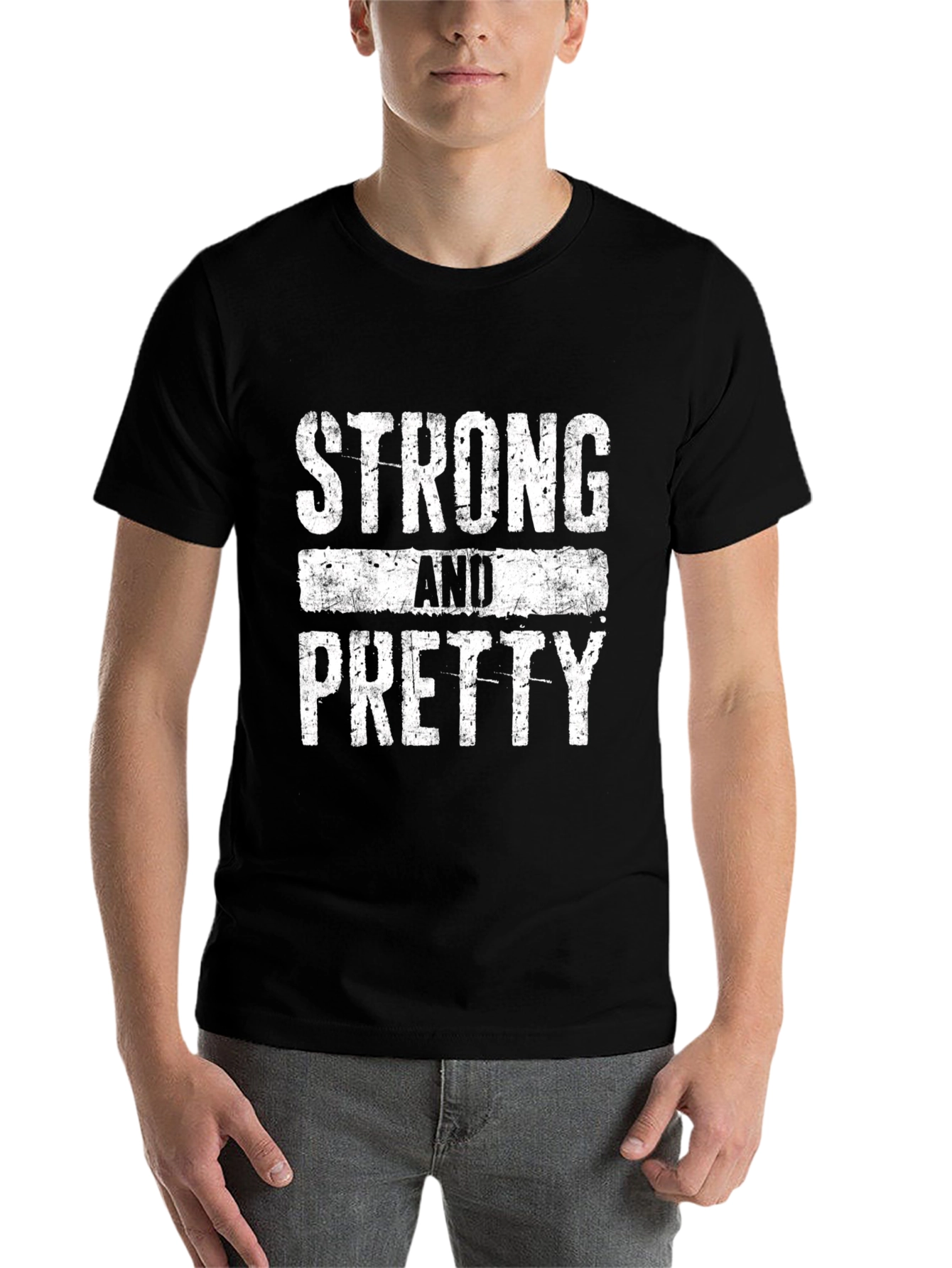 Black Strong and Pretty Graphic T-Shirt view 7