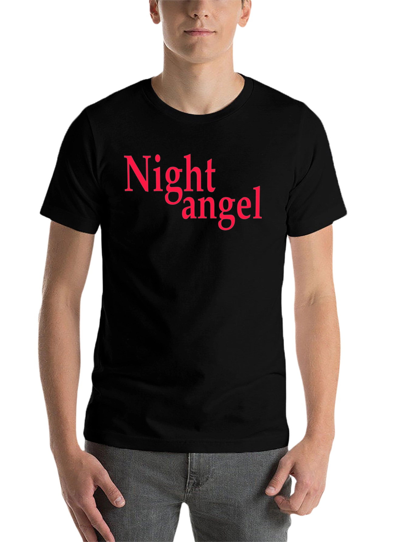 Black Night Angel Graphic Tee - Black Cotton T-Shirt view 7