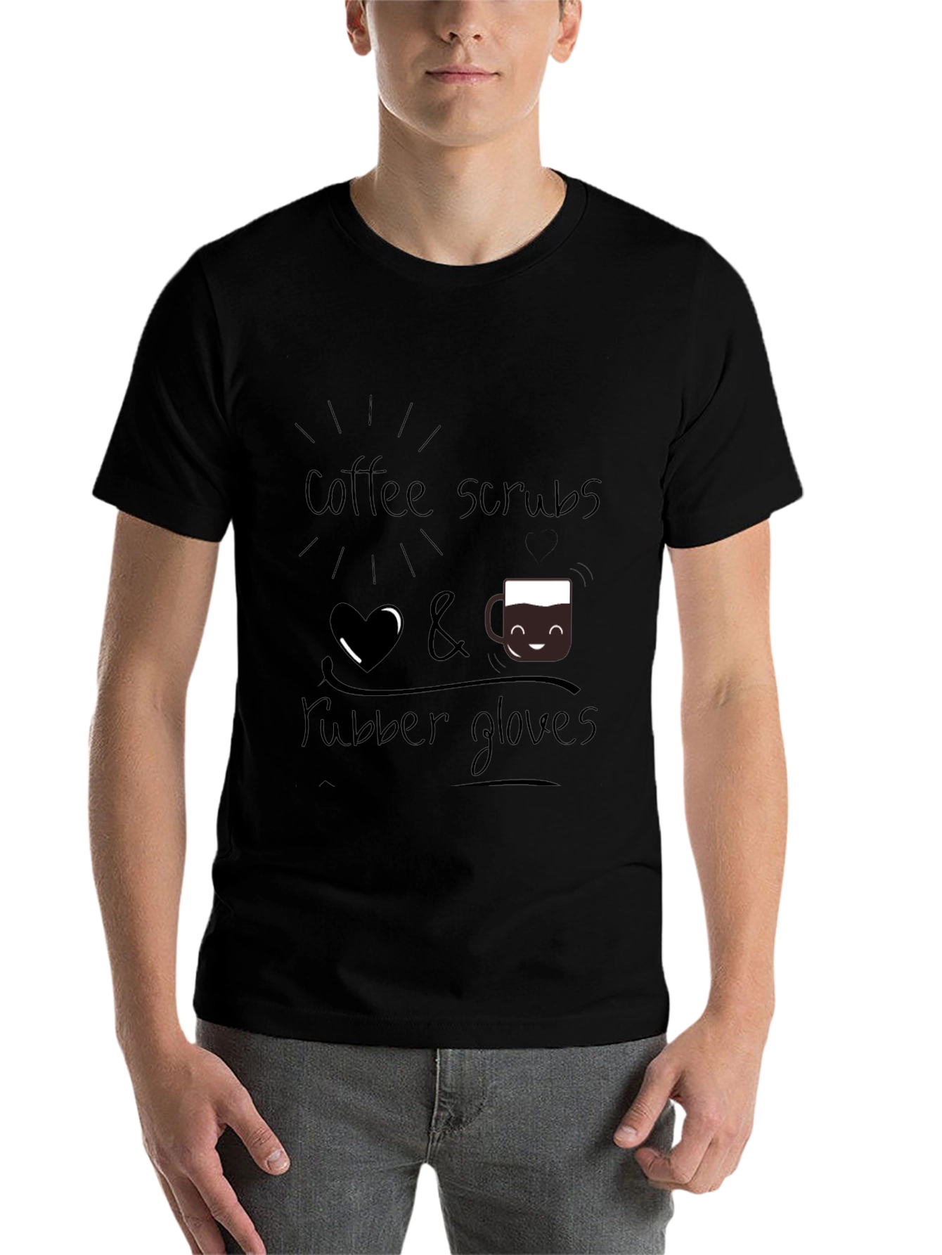 Black Coffee Scrubs & Rubber Gloves T-Shirt view 7