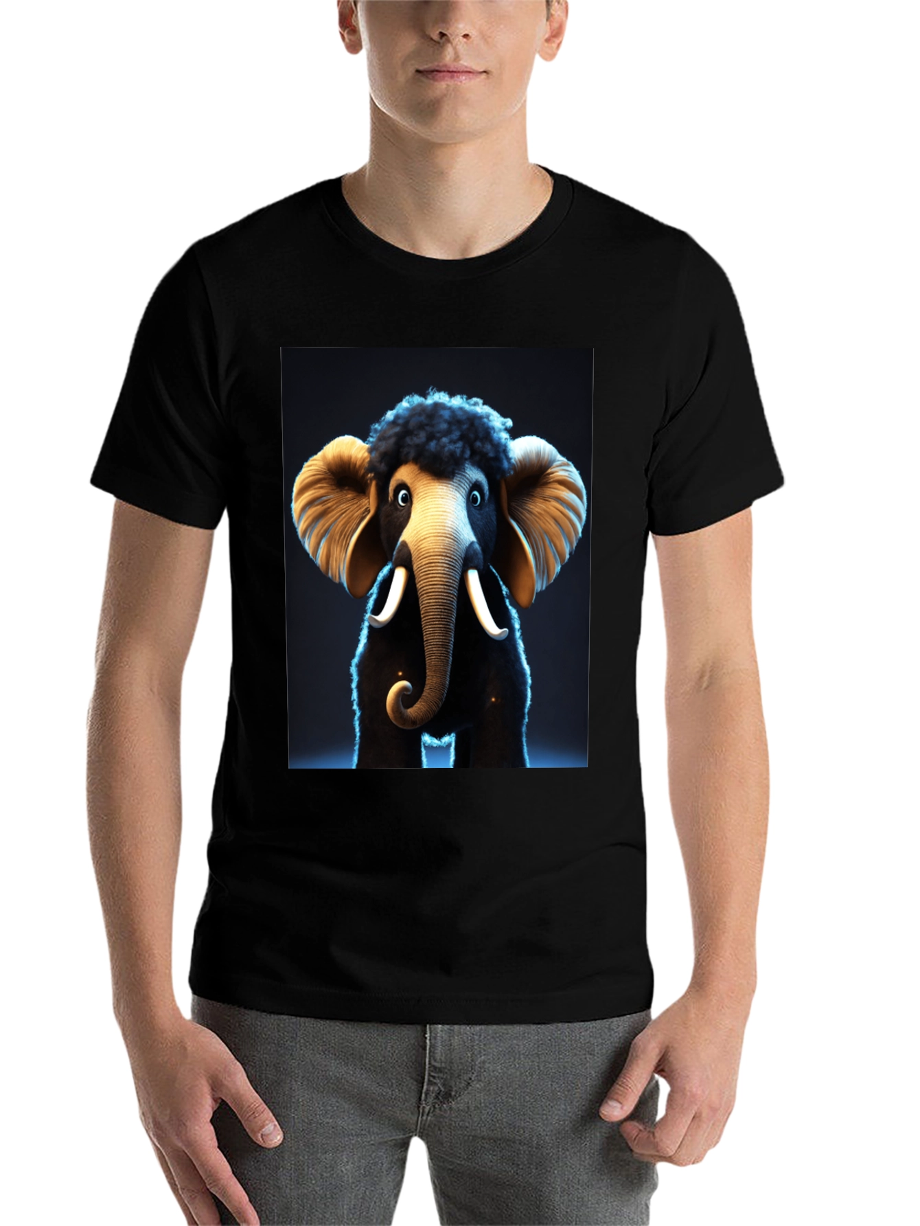 Black Mammoth Graphic Tee - Unique Design, Soft Fabric view 7