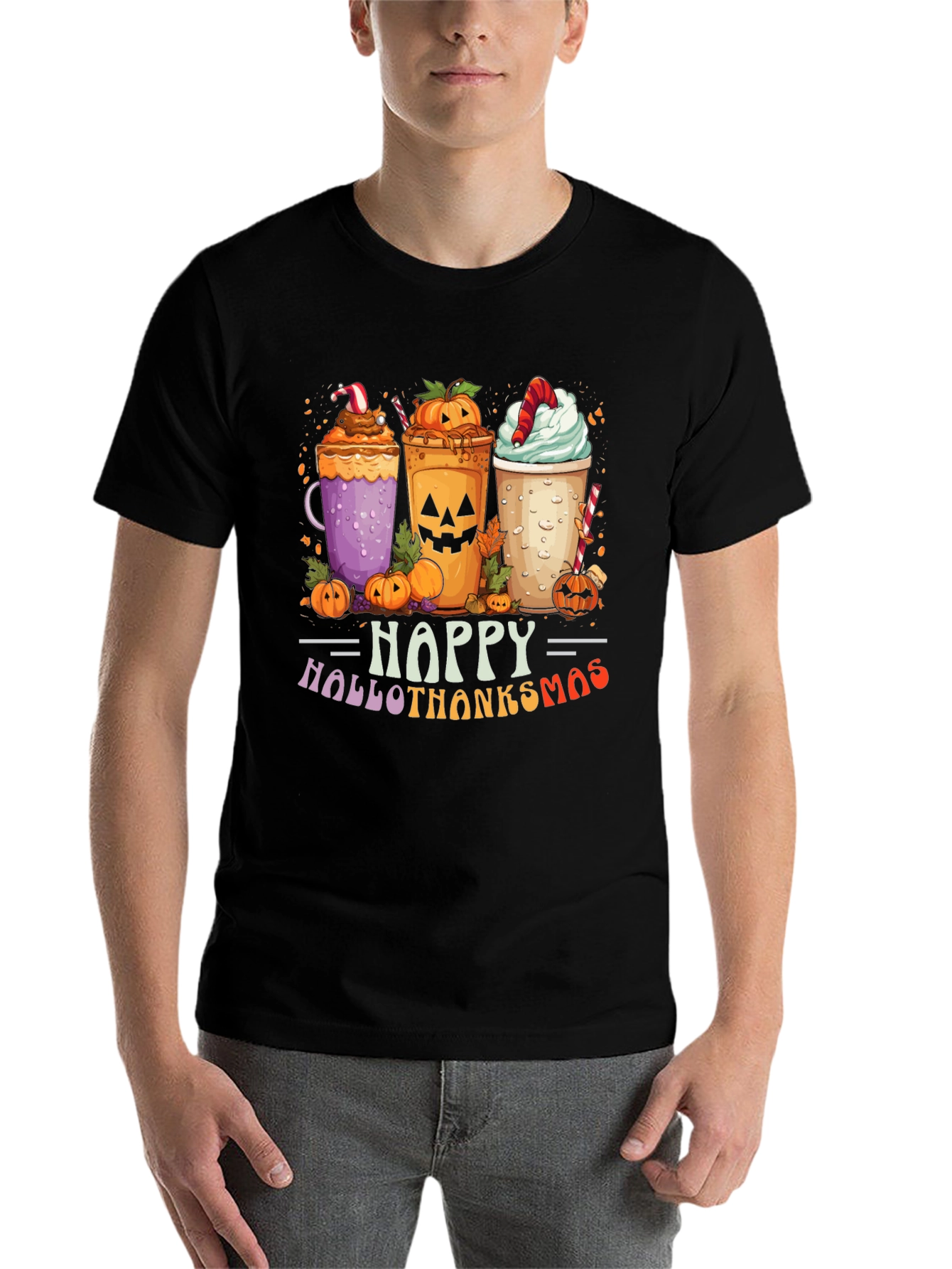Black Hallowthanksmas Graphic Tee view 7