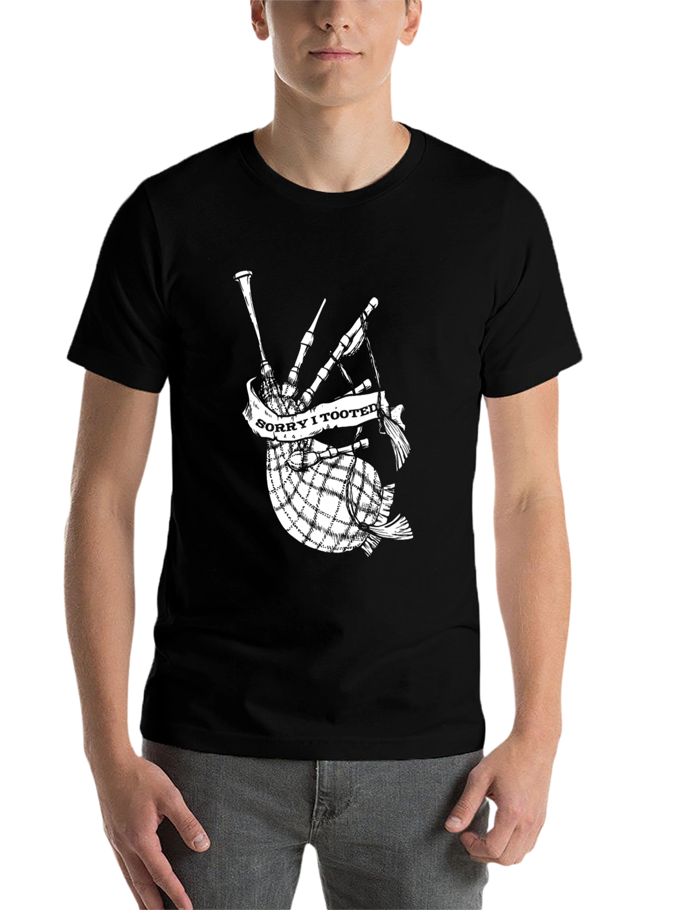Black Sorry I Tooted Bagpipe Graphic Tee - Soft Cotton view 7