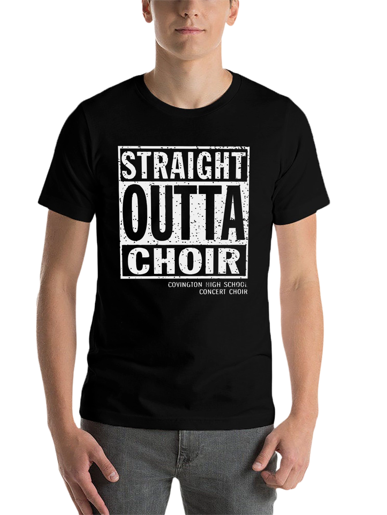 Black Straight Outta Choir Black T-Shirt view 7