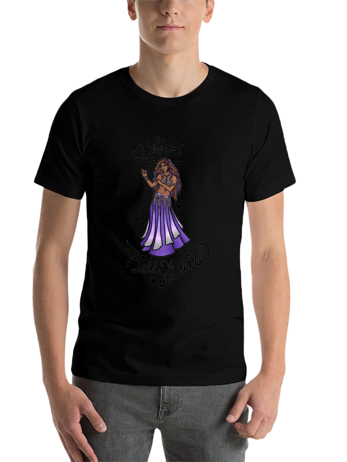 Black I Love Belly Dance Black T-Shirt view 7