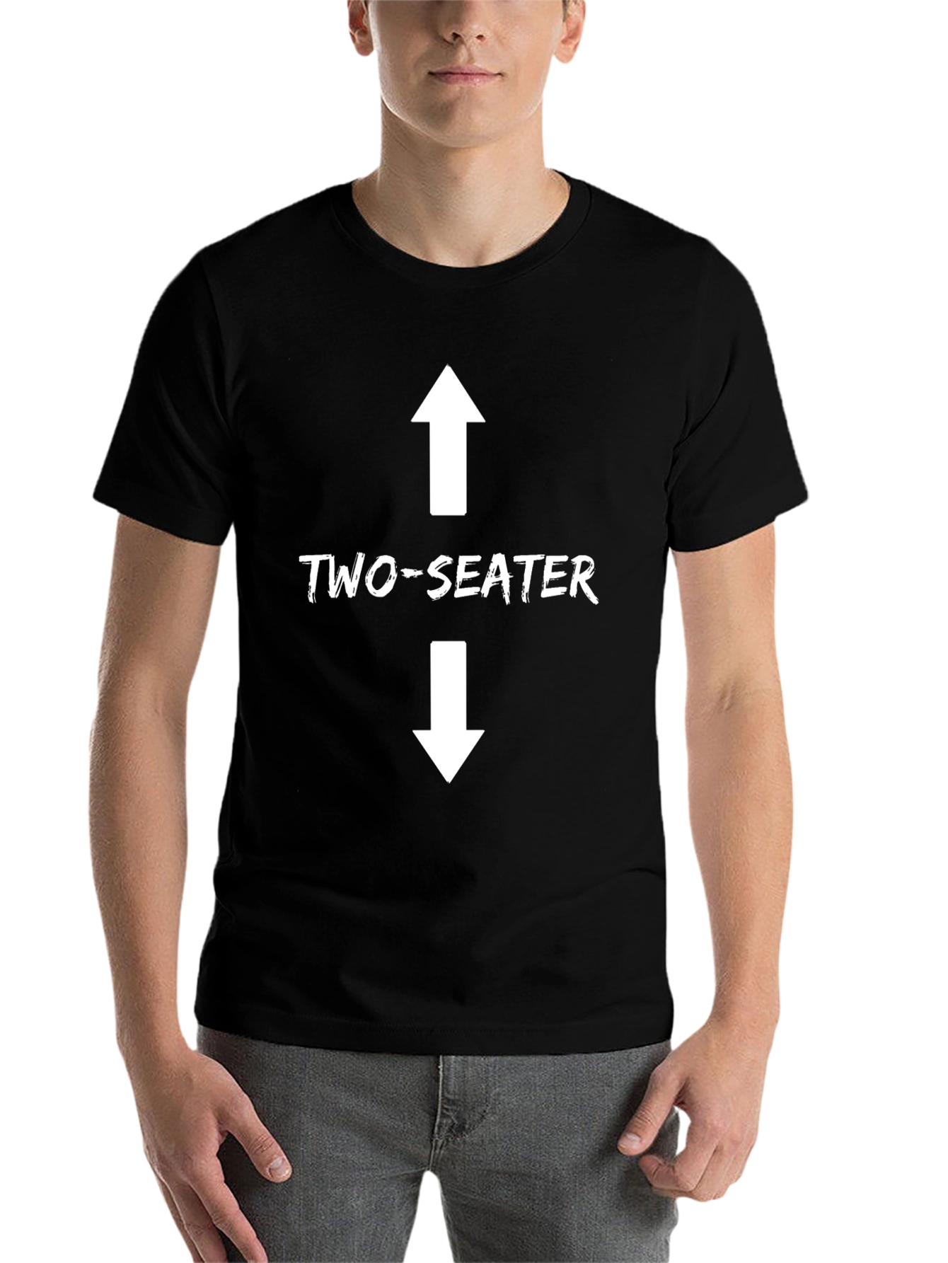 Black Two-Seater Graphic Tee - Black Cotton T-Shirt view 7