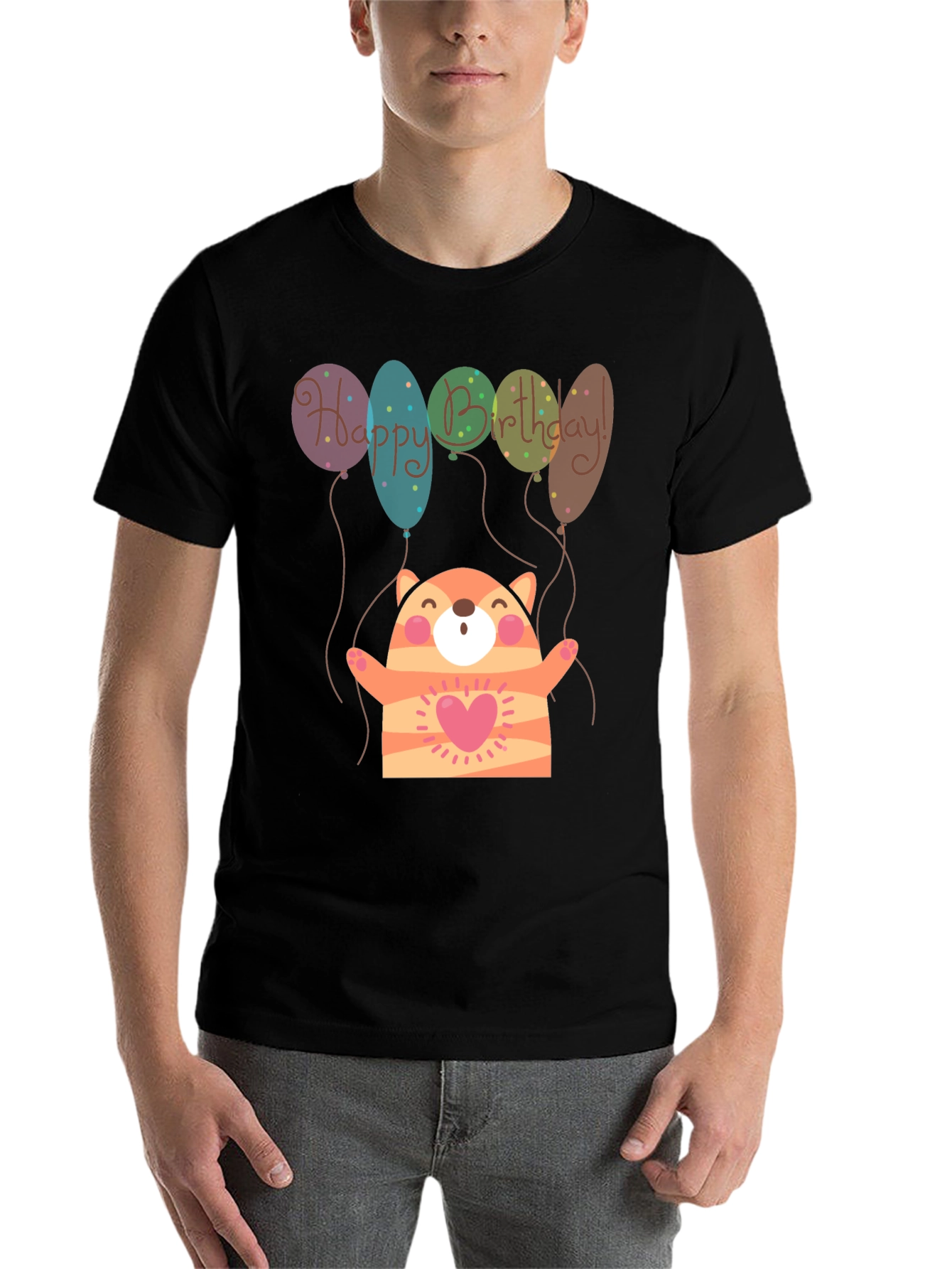 Black Birthday Cat T-Shirt - Cute & Fun Design view 7