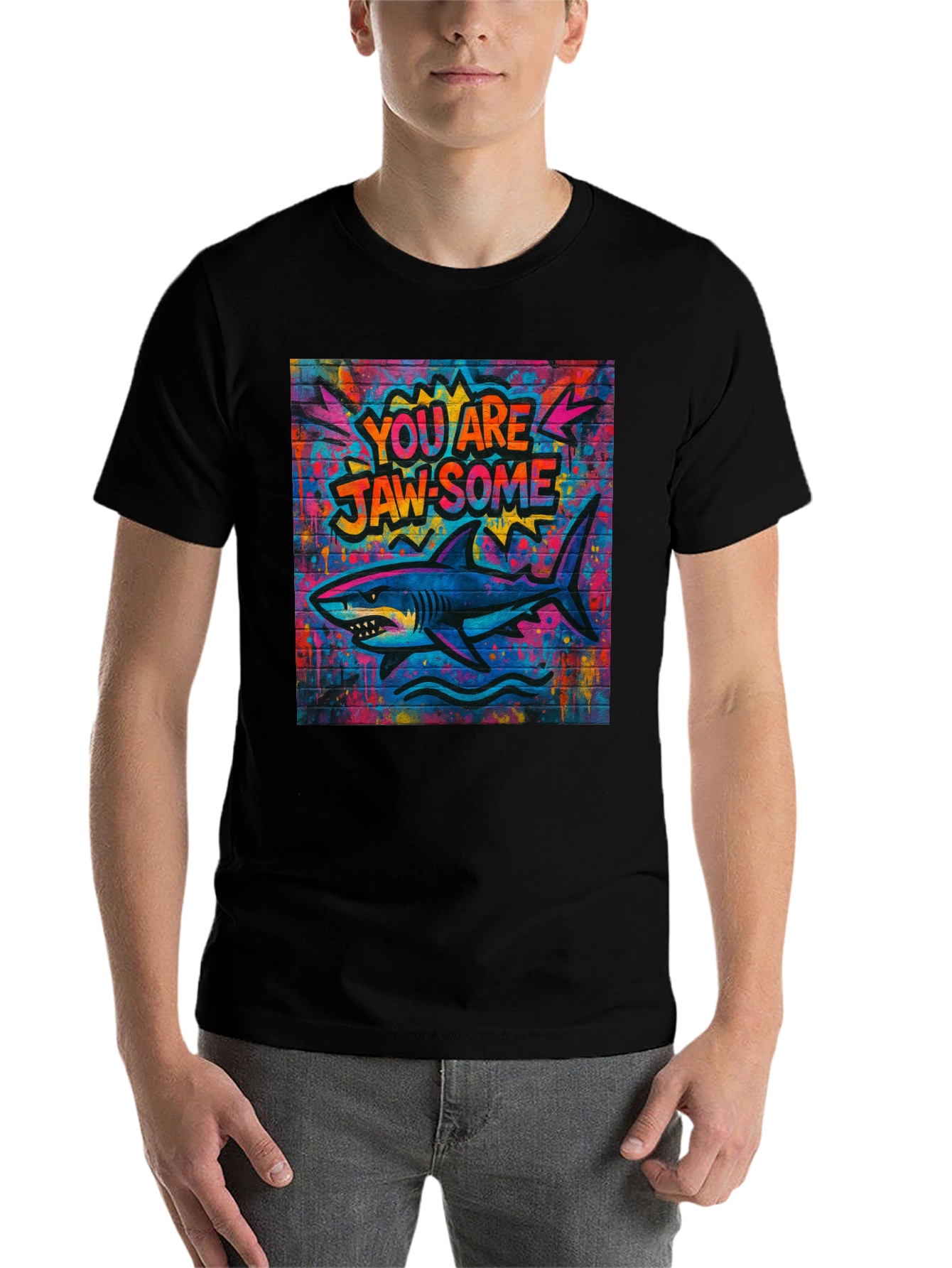 Black Jaw-some Shark Graphic Tee - Urban Streetwear view 7