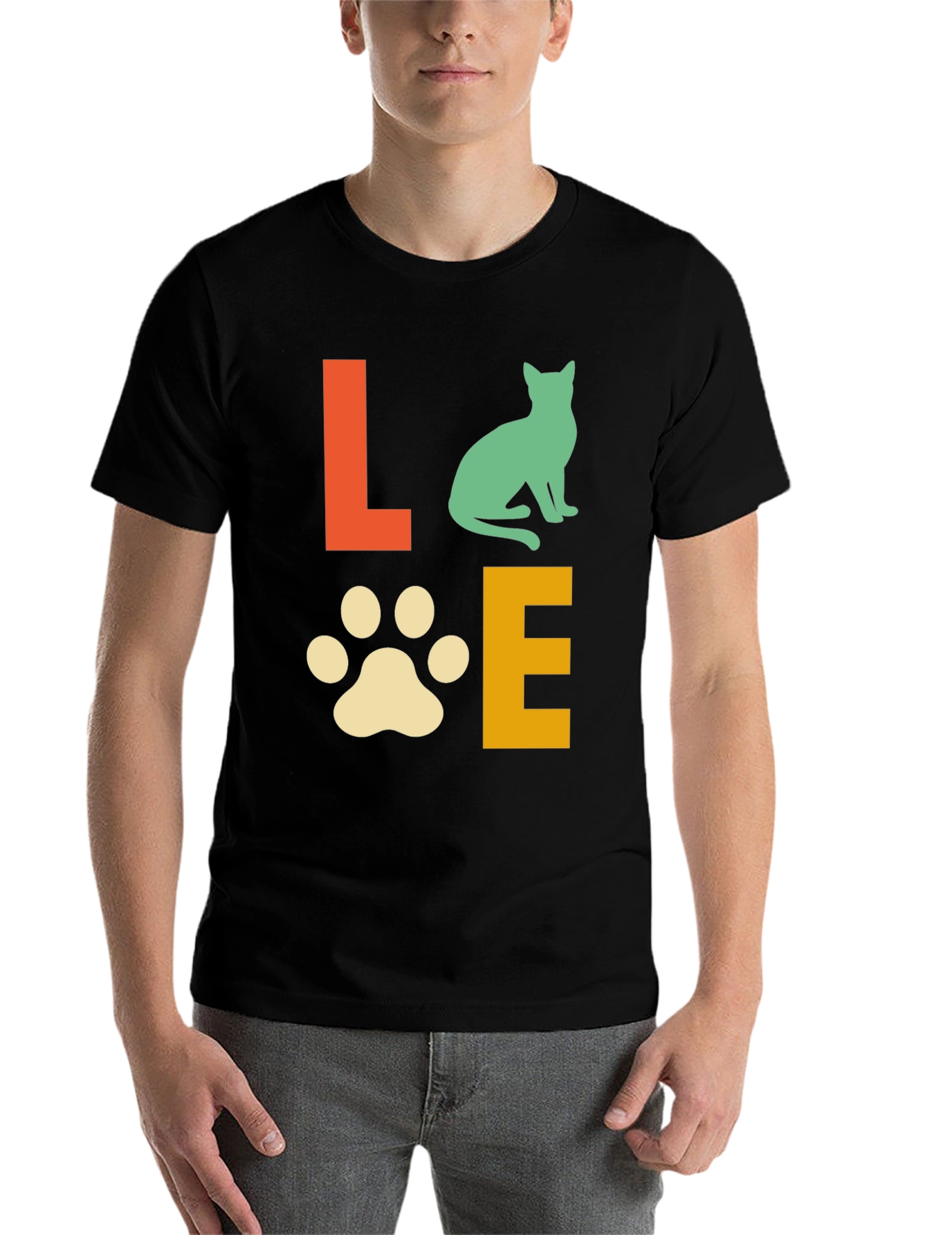 Black Love Cat T-Shirt view 7